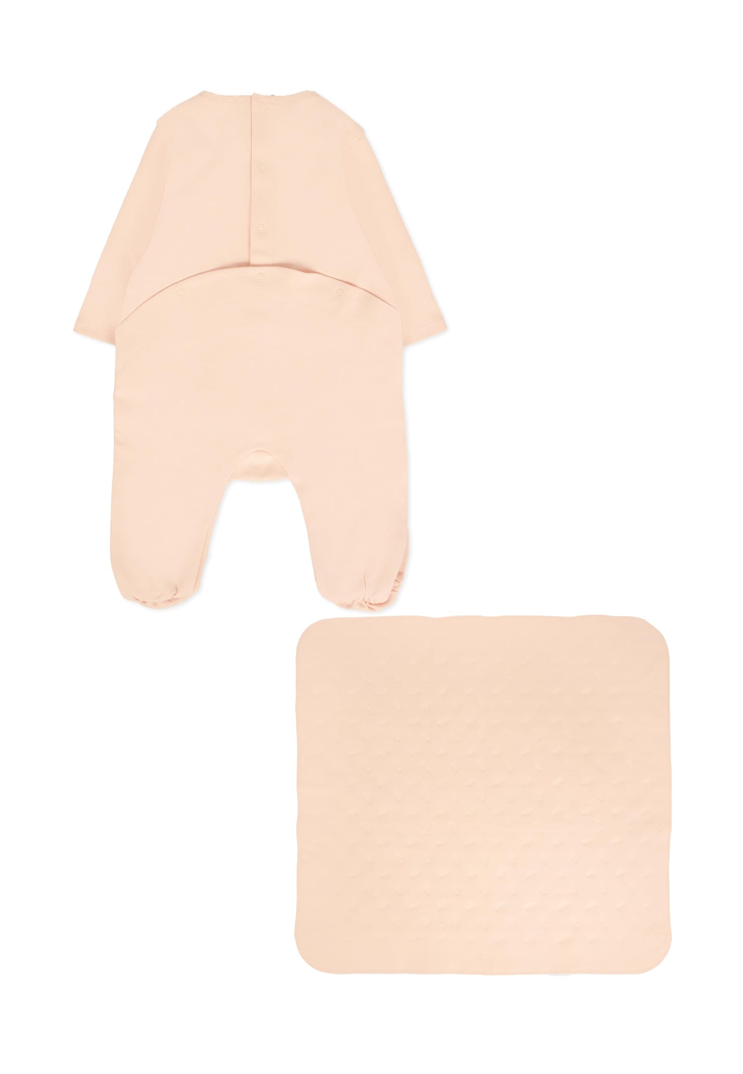 Chloé Pink Babygrow Set For Baby Girl With Logo In Brown
