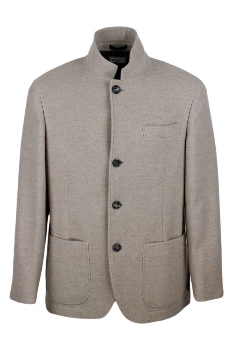 Brunello Cucinelli Jacket In Light Water-repellent Cashmere
