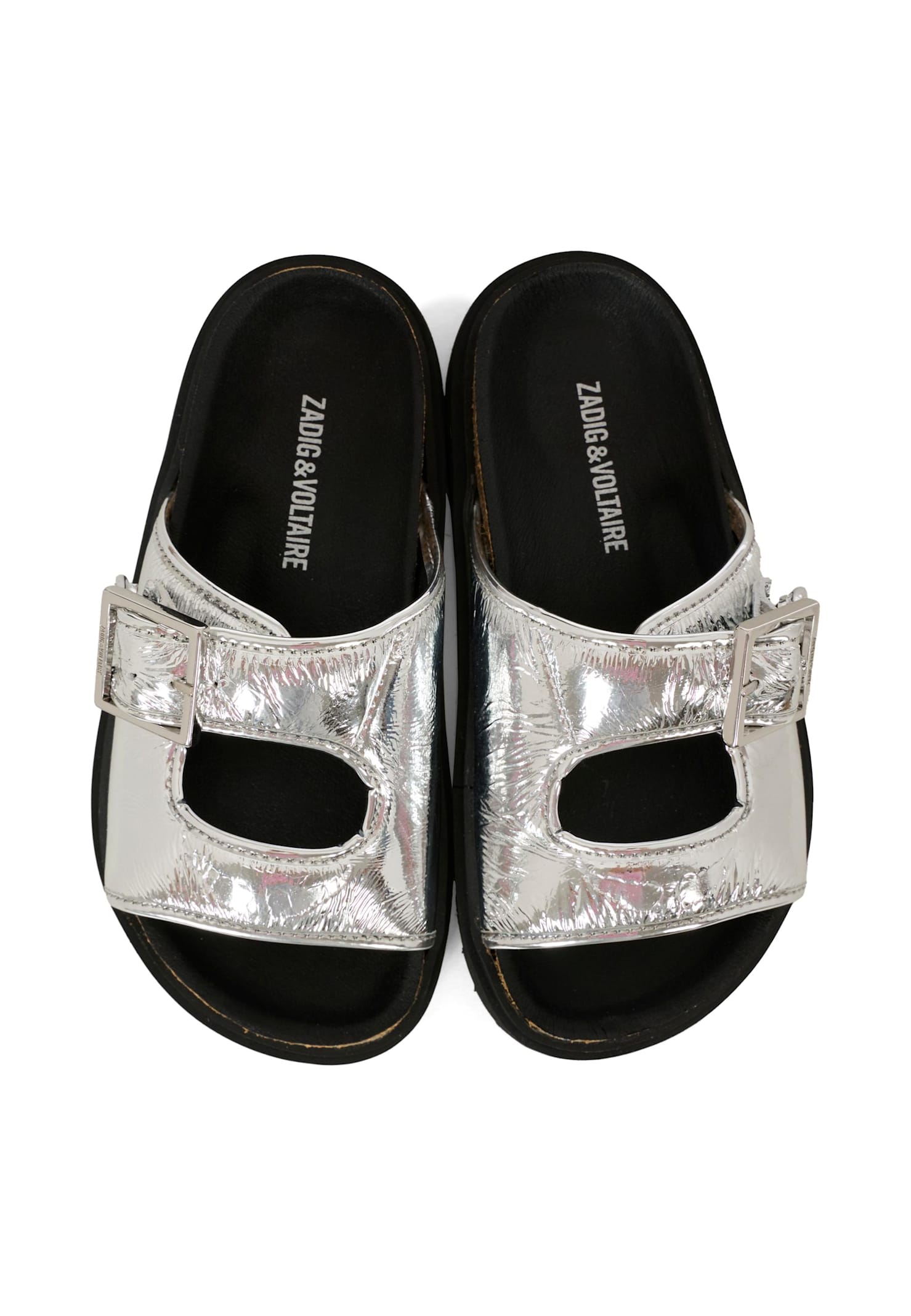 Zadig & Voltaire Leather Sandals In Gray