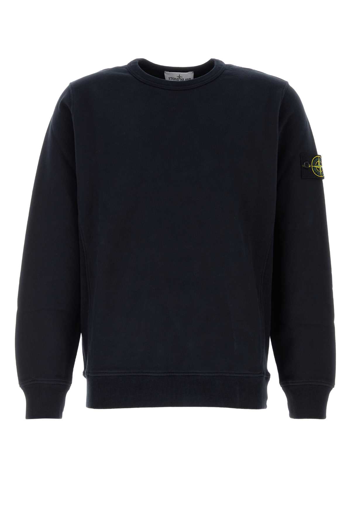 Shop Stone Island Midnight Blue Cotton Sweatshirt In Navyblue