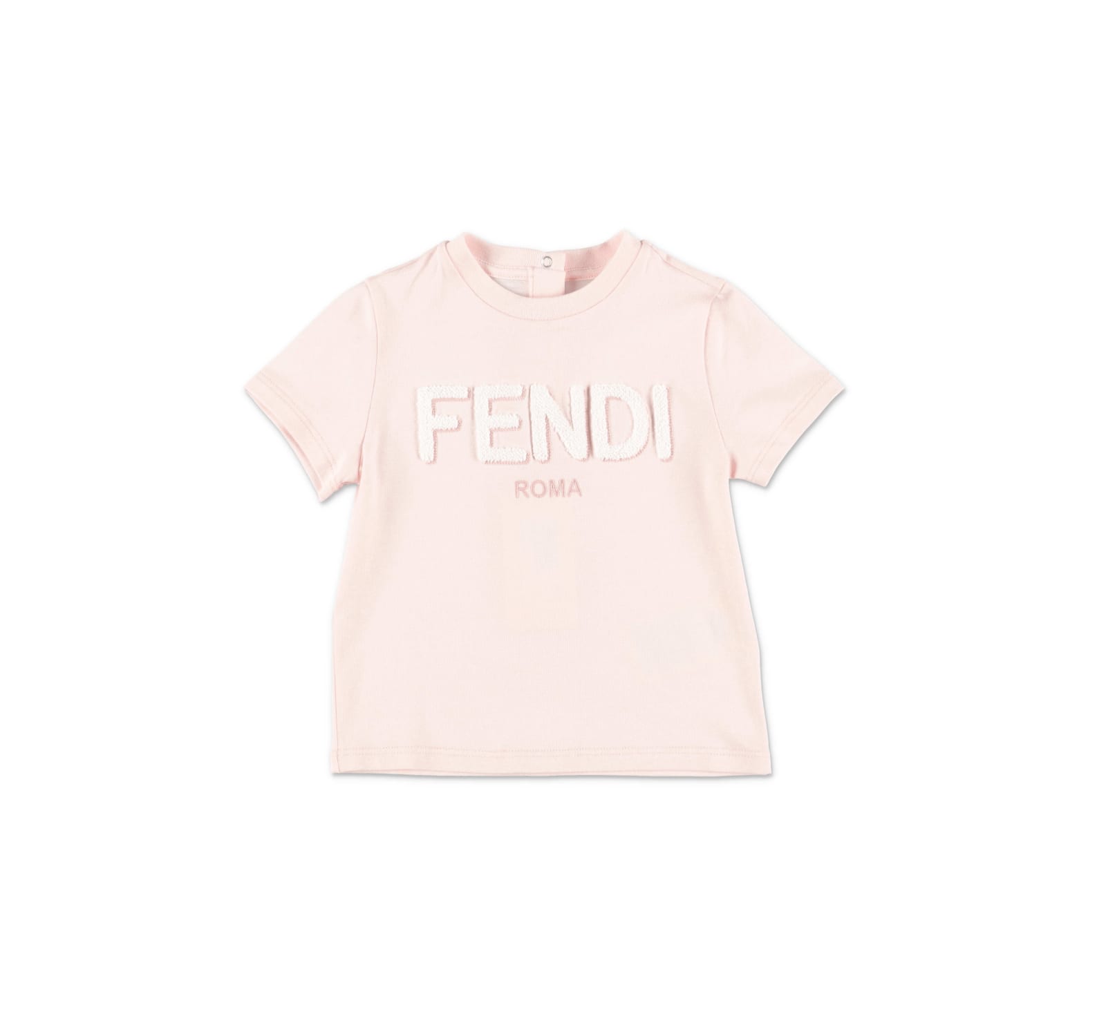 Fendi T-shirt Rosa In Jersey Di Cotone Baby Girl