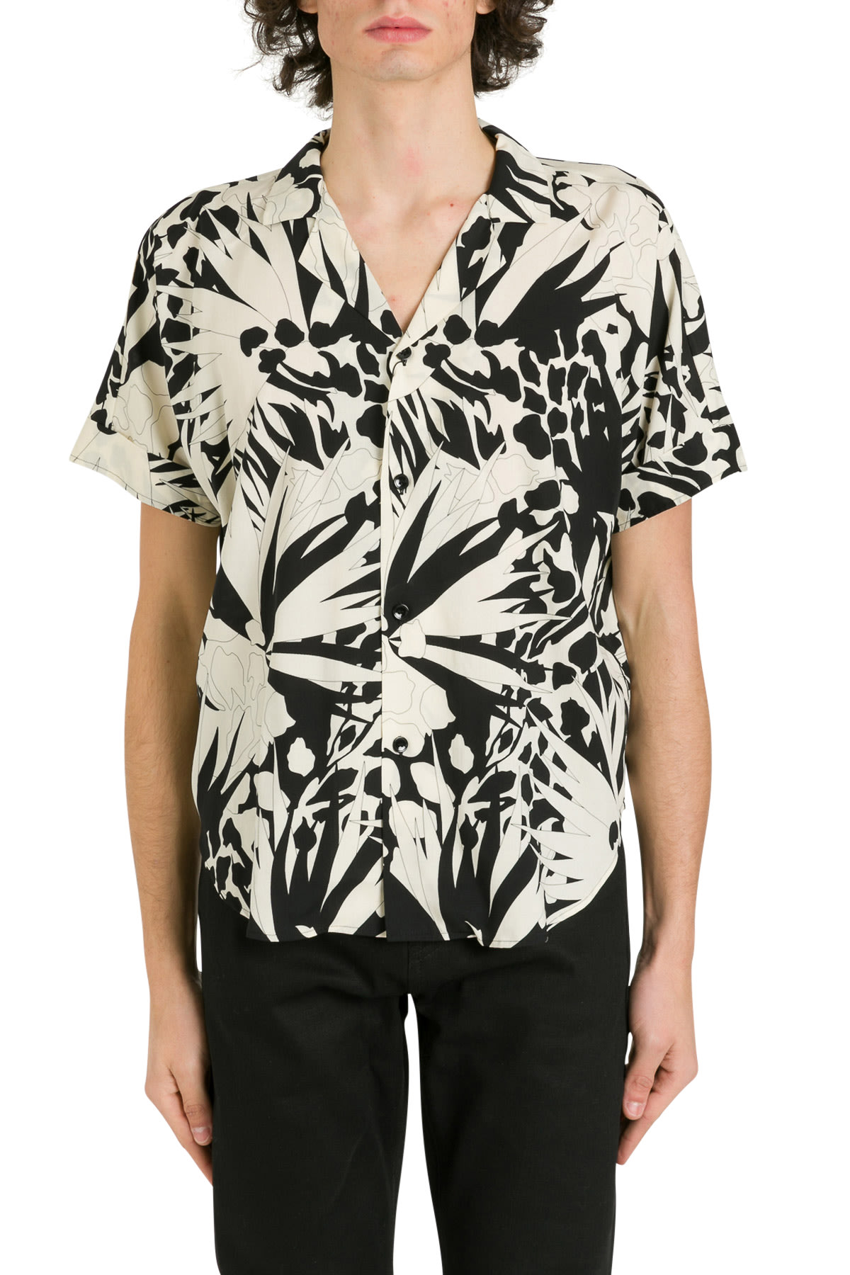 SAINT LAURENT JUNGLE PRINTED SHIRT,11212430