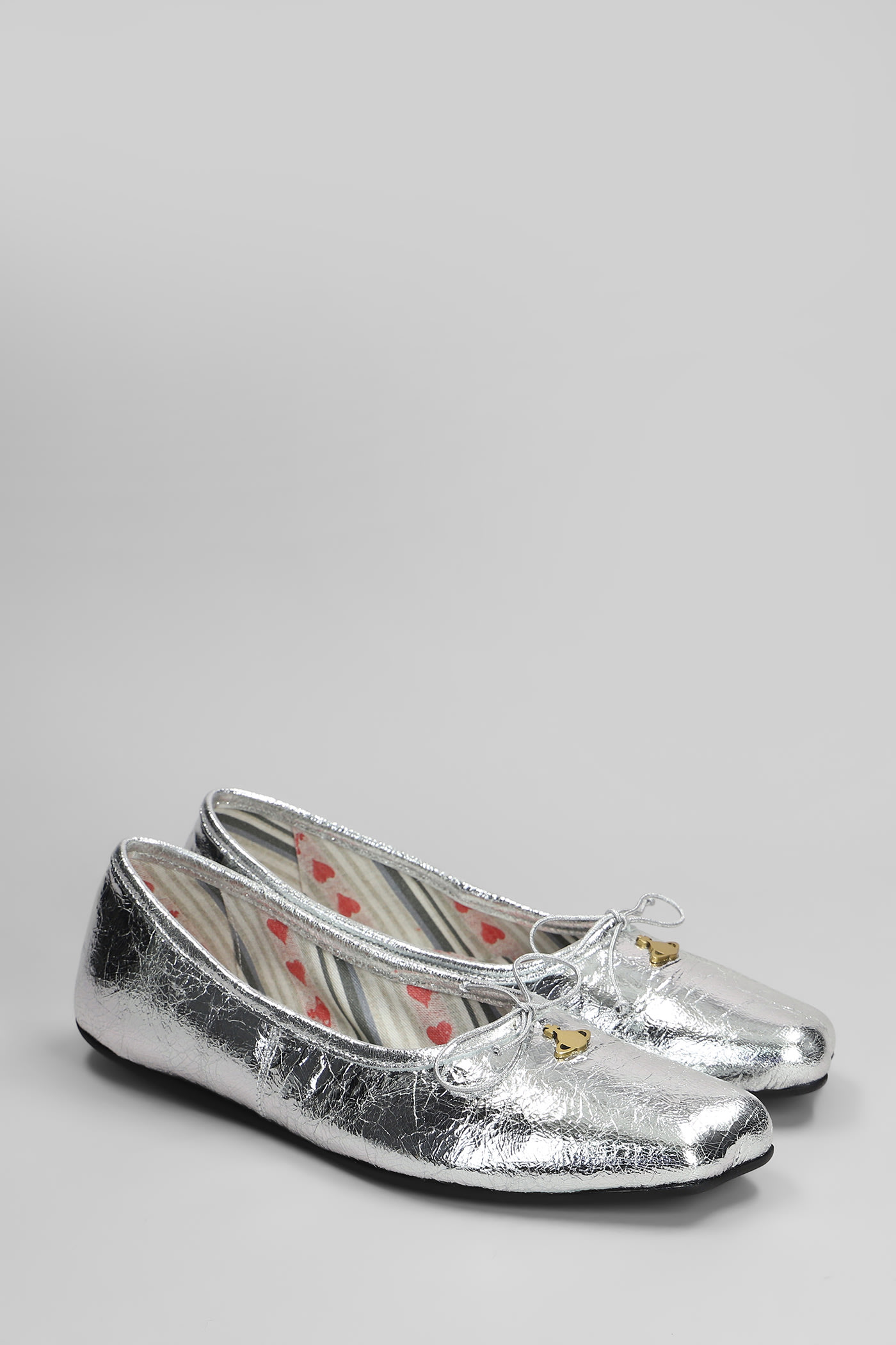 Vivienne Westwood Brigitte Ballet Flats In Silver Leather