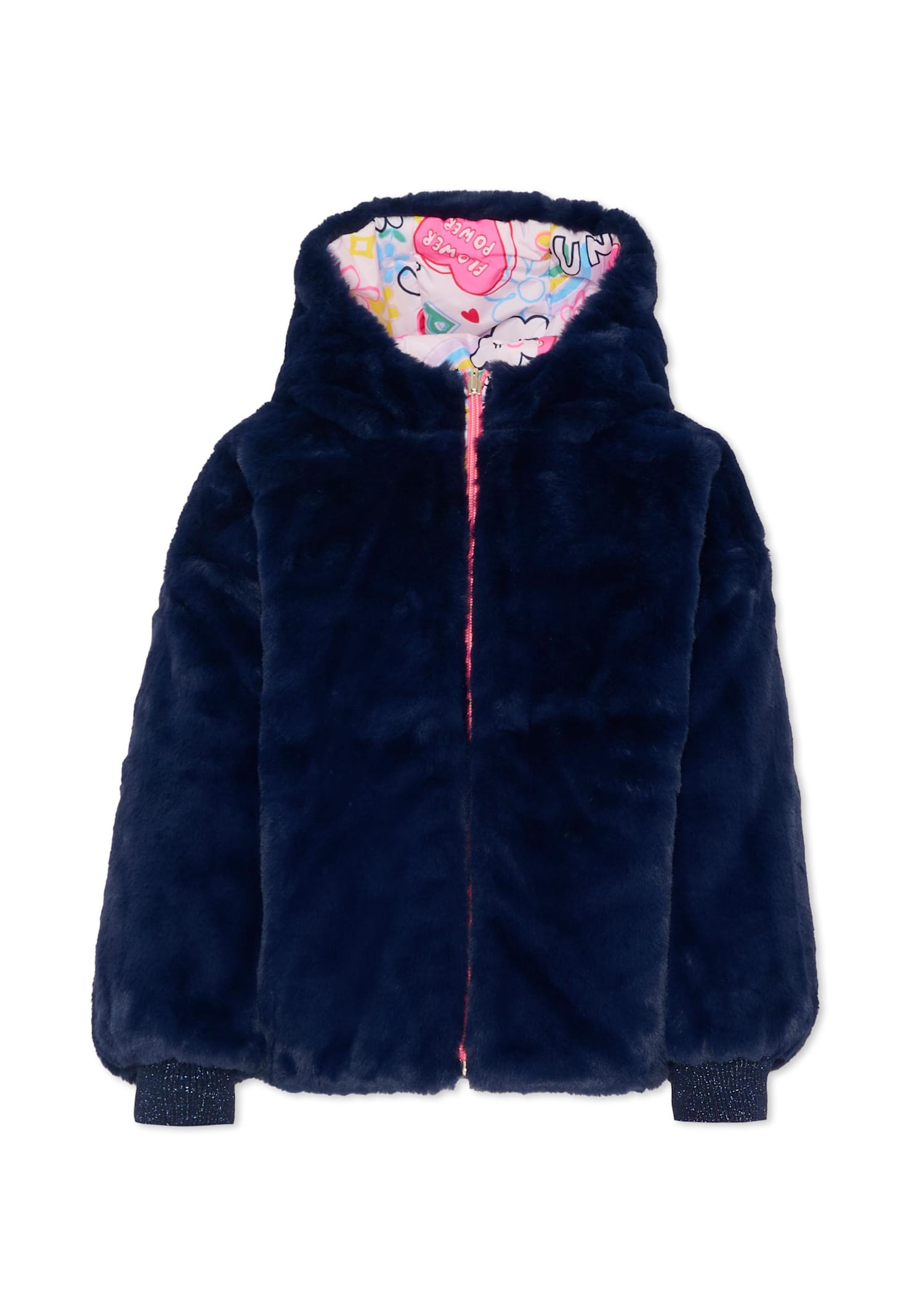 Billieblush Multicolor Reversible Down Jacket For Girl With Print In Multi