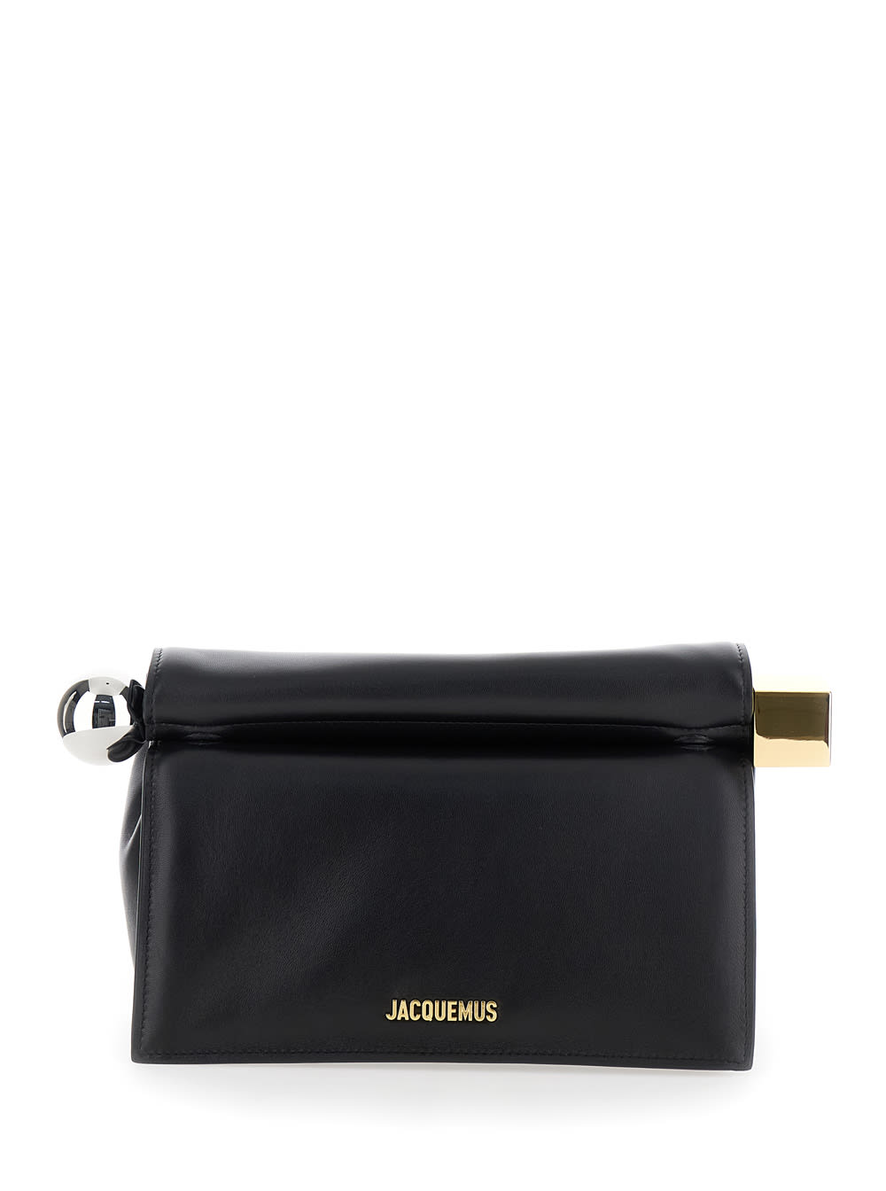 Shop Jacquemus La Pochette Rond Carre In Black