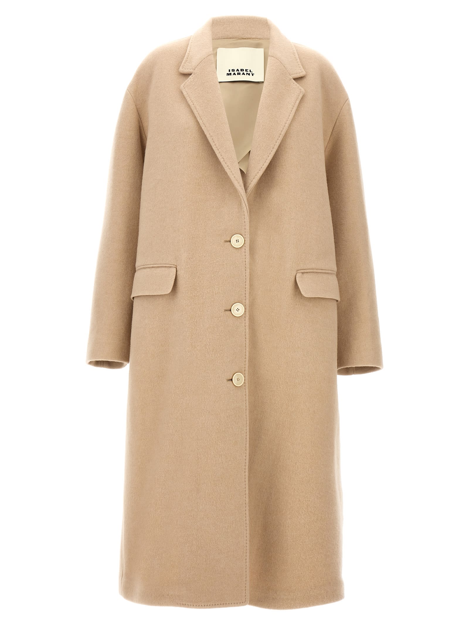 Shop Isabel Marant Efezia Coat In Beige