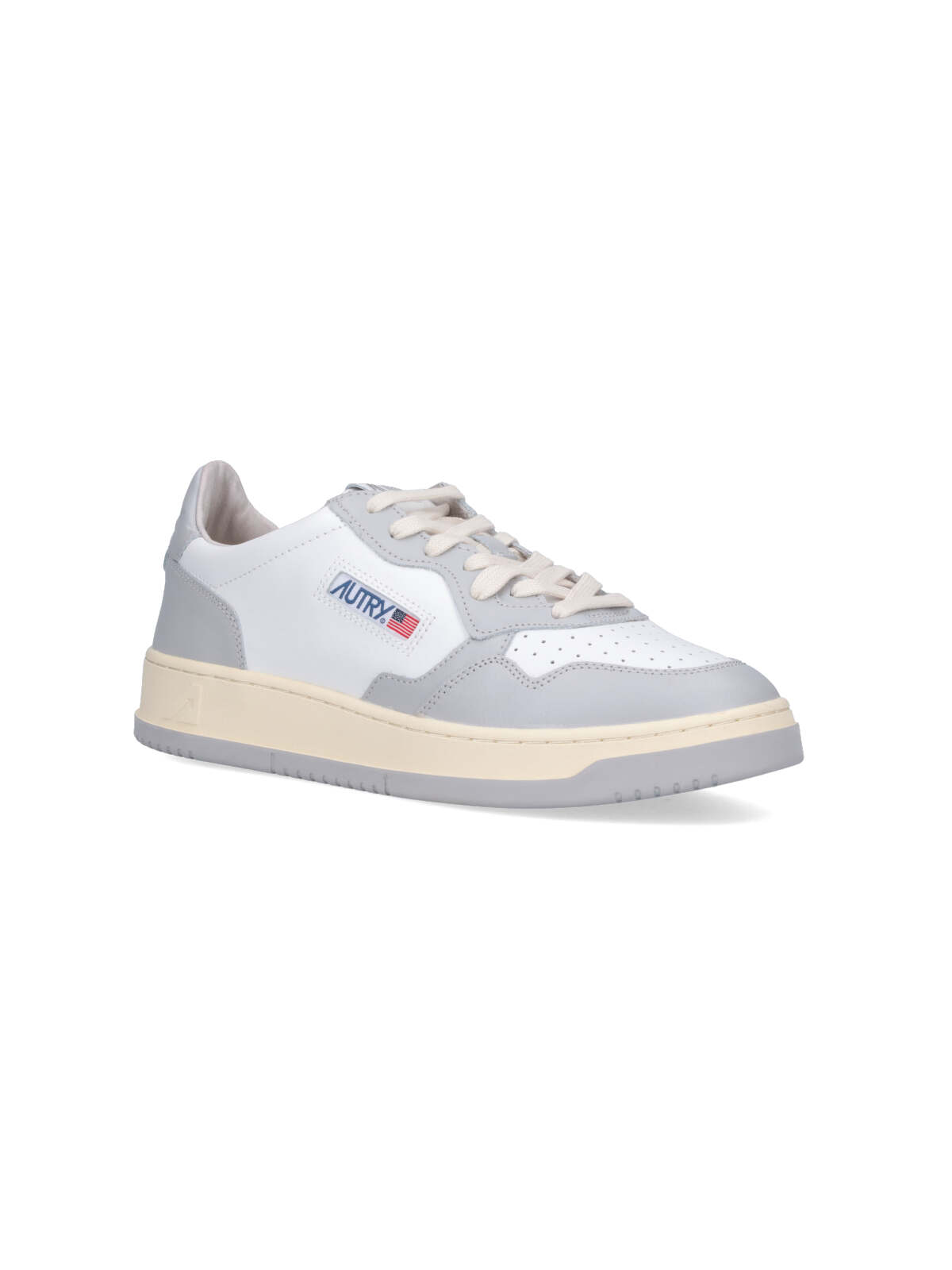 Autry 01 Sneakers In White Suede And Leather In White/grey