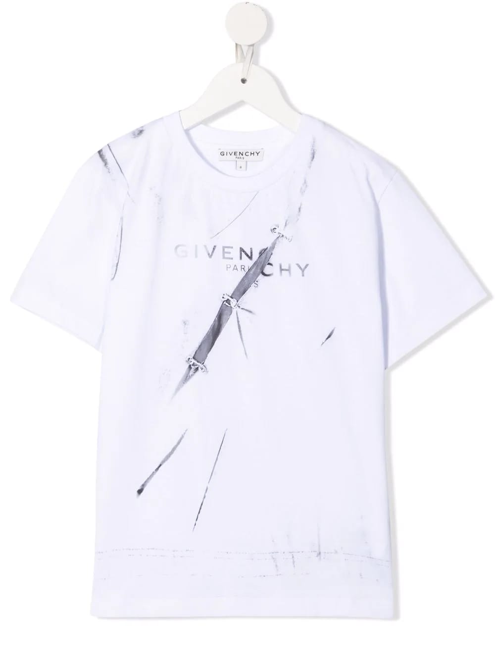 Givenchy Kids White T-shirt With Trompe Loeil Logo