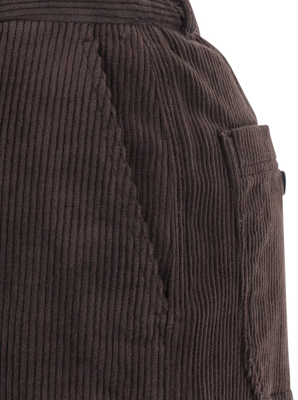 Dunst Brown Pants With Belt Loops And Wide Leg In Corduroy Woman In Brown