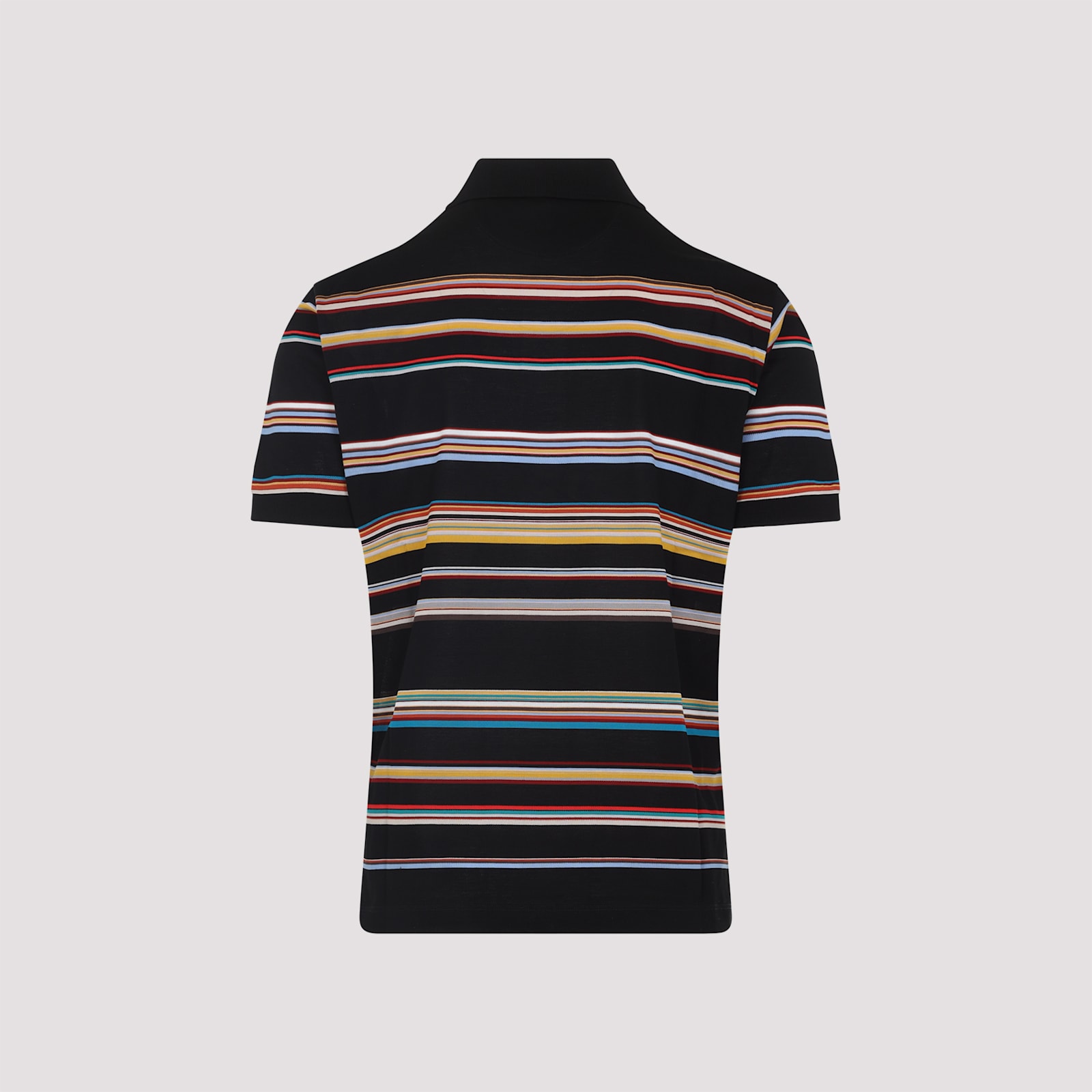 Paul Smith Black 'signature Stripe' Cotton-piqué Polo Shirt In Black