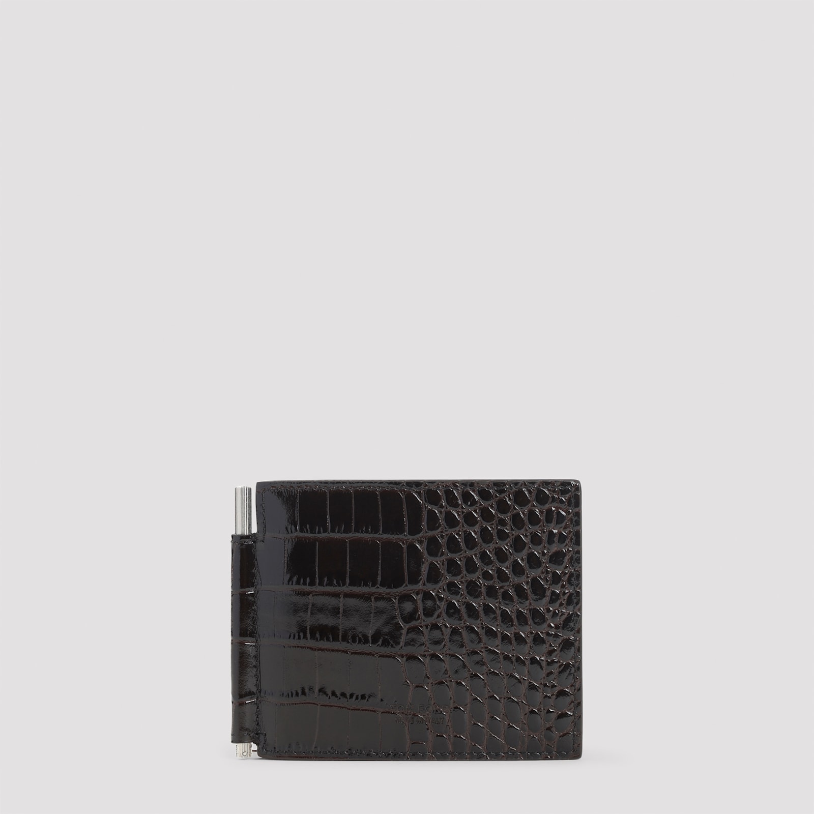 Tom Ford Crocodile-embossed Wallet In Brown