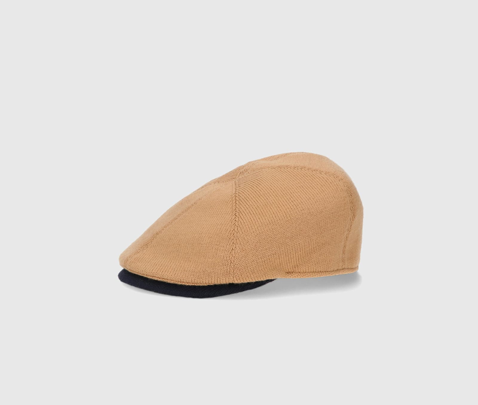 Shop Borsalino Beppe Bicolor Flat Beret In Camel/navy Blue