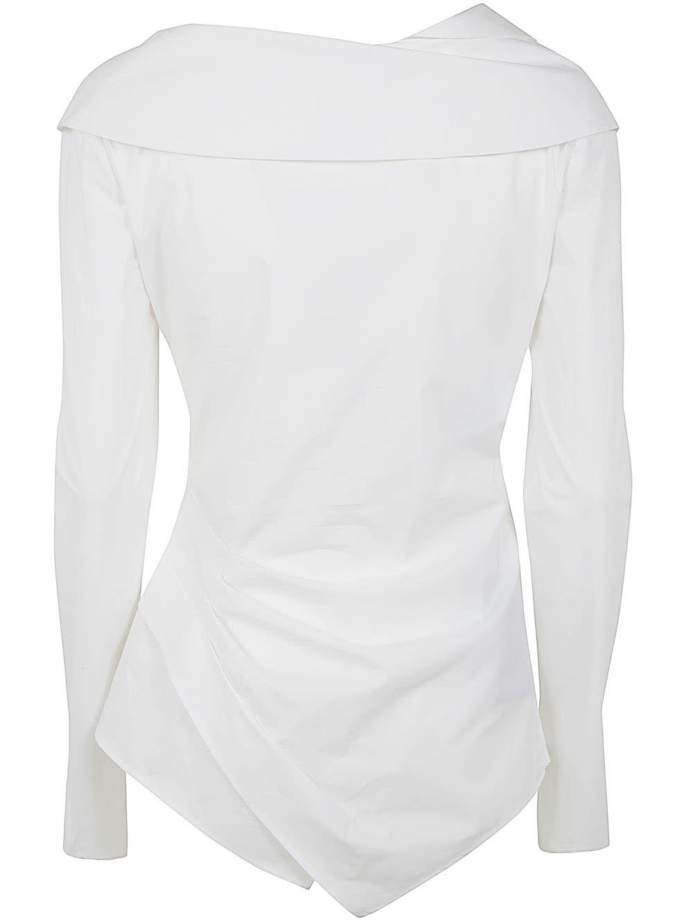 Shop Alberta Ferretti Popeline Crsossed Shirt In White