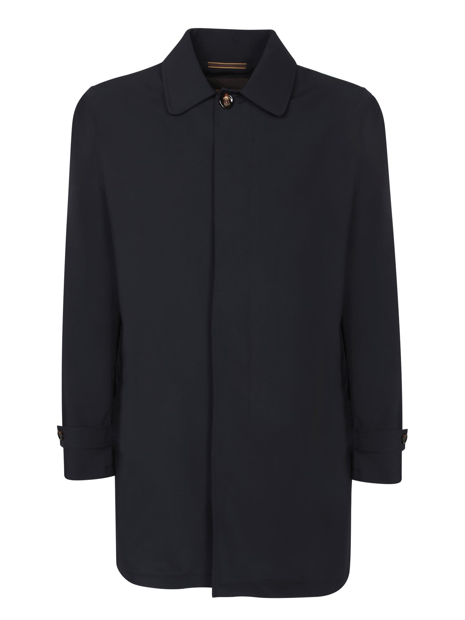 Moorer Vittor Nyl Blue Three-quarter Coat In Black