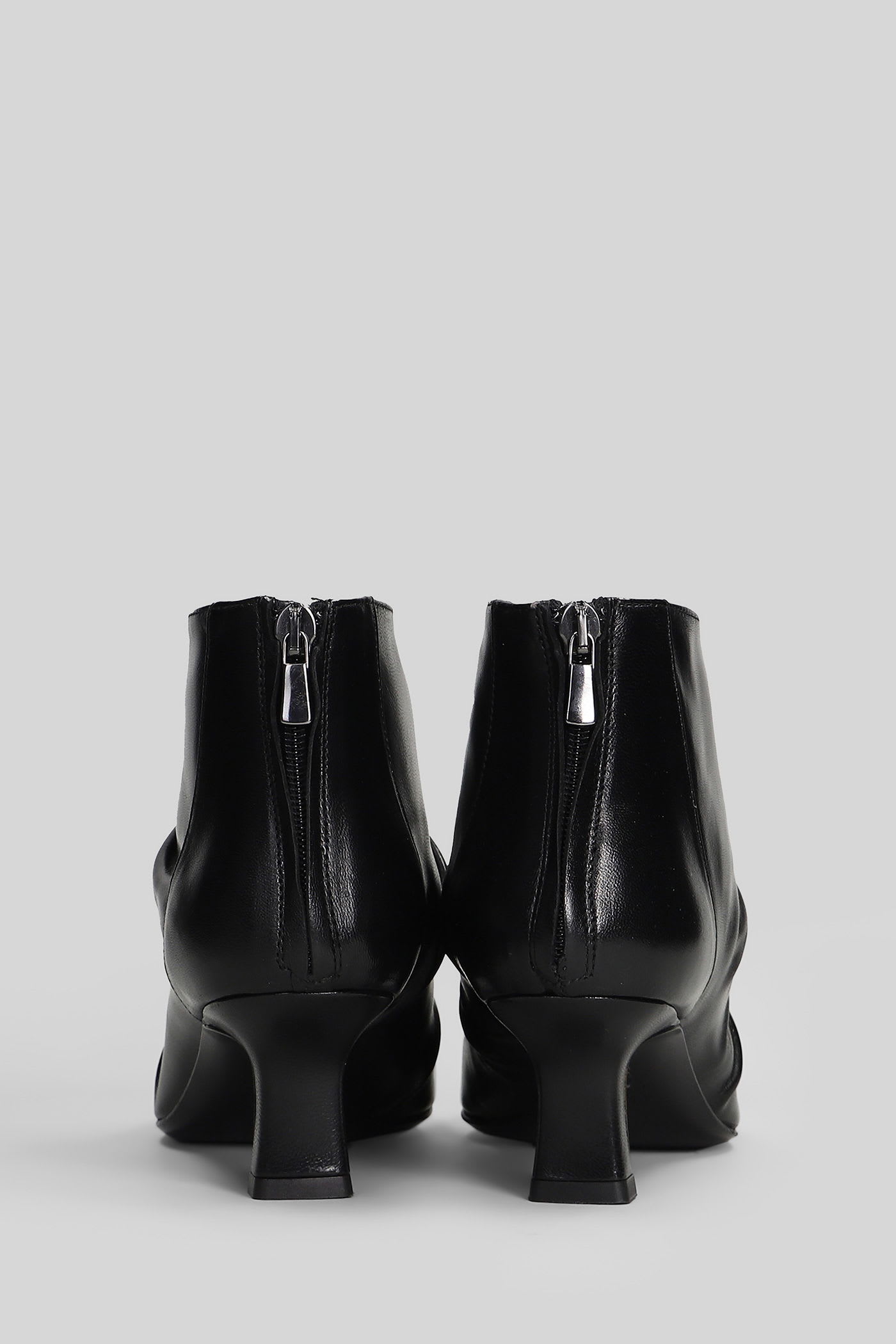 The Seller High Heels Ankle Boots In Black Leather In Black