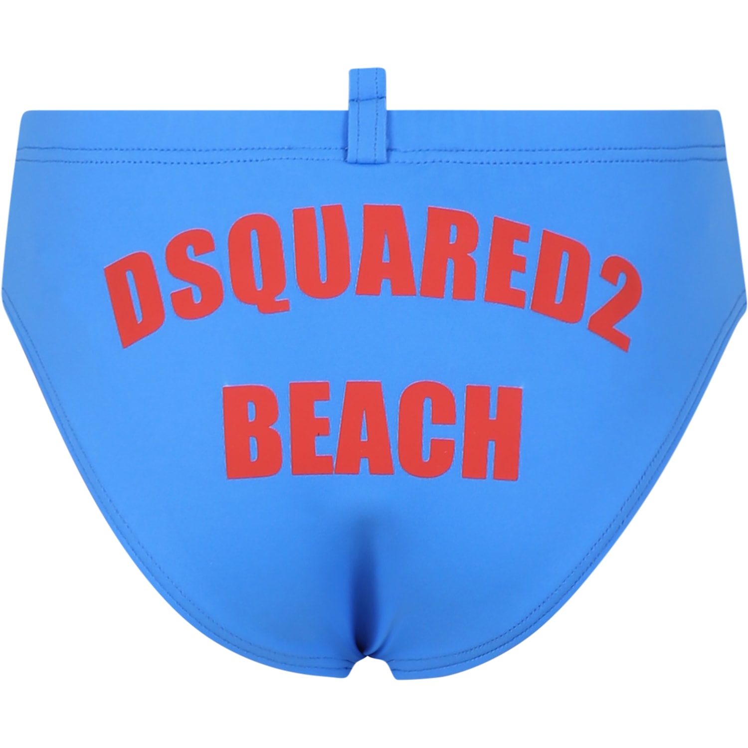 Shop Dsquared2 Light Blue Swim Briefs For Boy With Logo