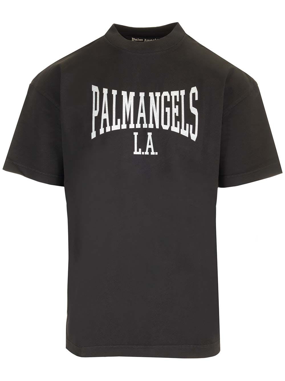 Shop Palm Angels College T-shirt In Black