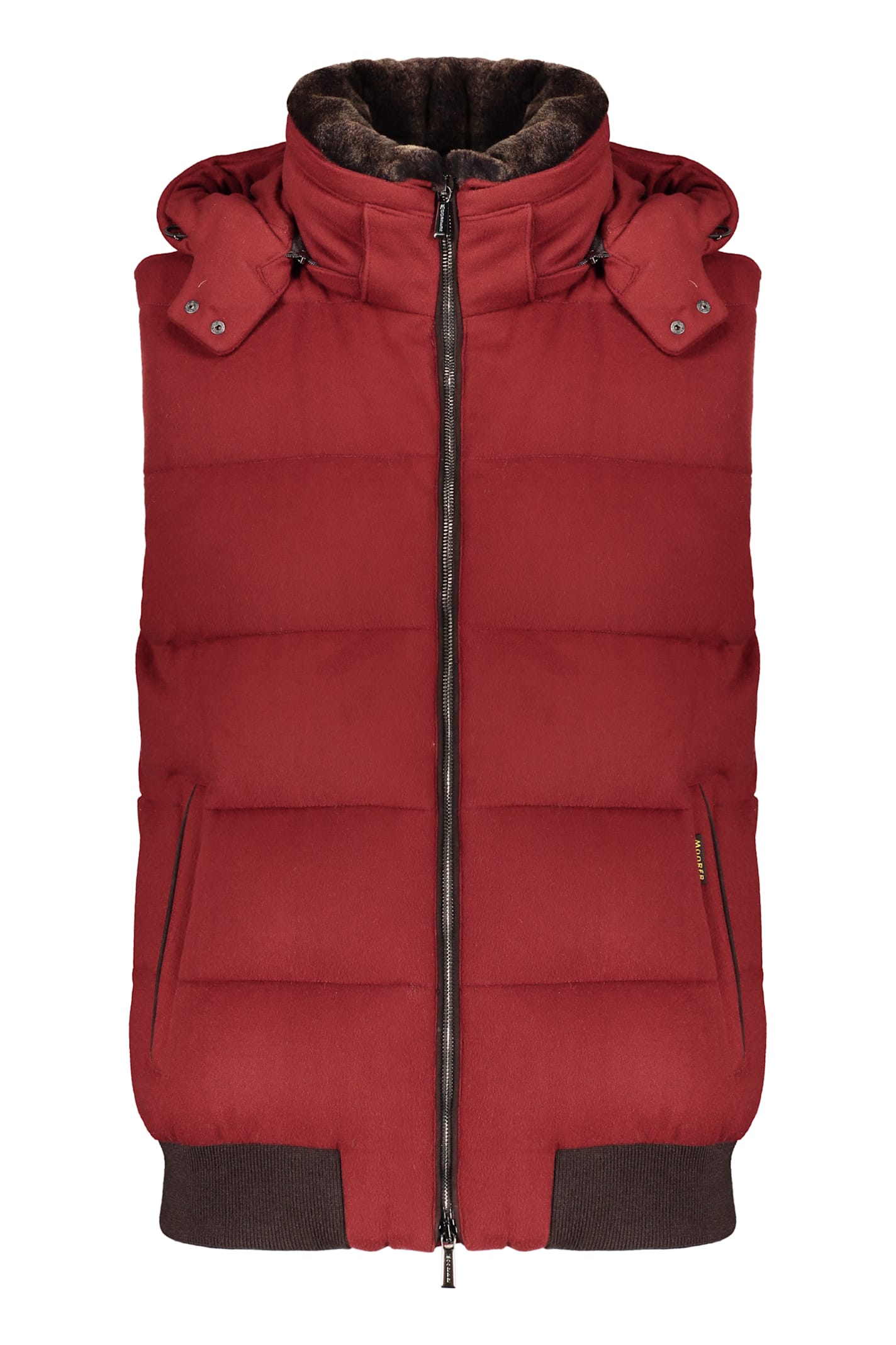 Moorer Red Quilted Vest In Red