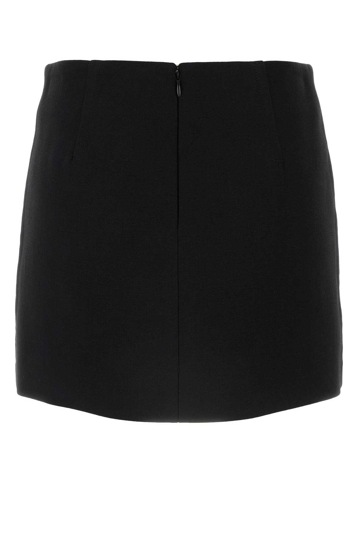 Shop Bottega Veneta Black Cotton Blend Mini Skirt