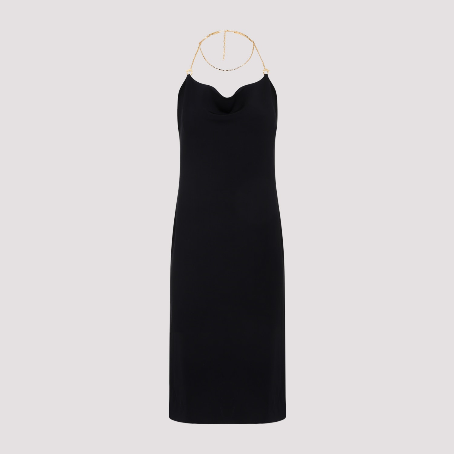 Shop Bottega Veneta Viscose Midi Dress In Black