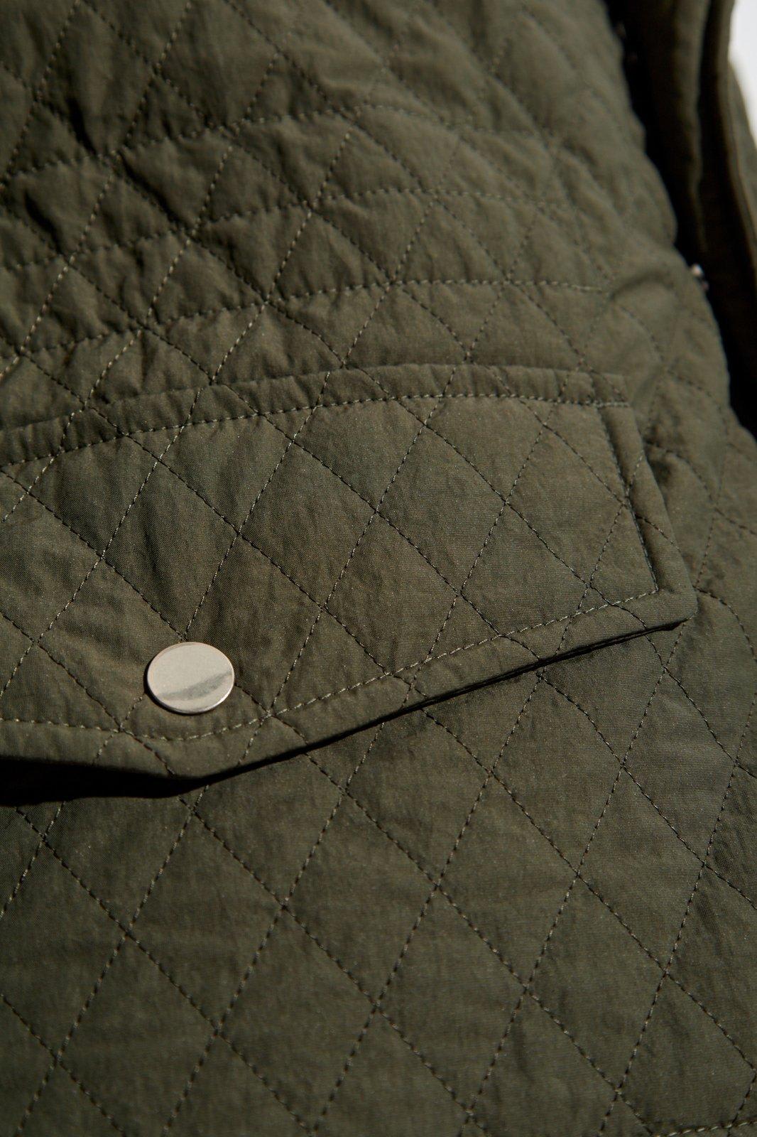 Shop Burberry Bomber Long Sleeved Quilted Hooded Jacket In Green