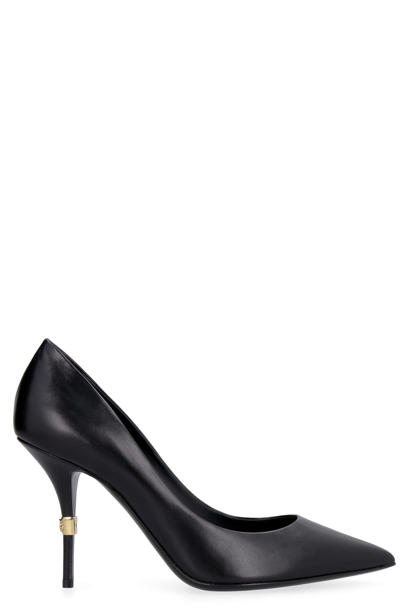Buy Dolce & Gabbana Cardinale Leather Pointy-toe Pumps online, shop Dolce & Gabbana shoes with free shipping