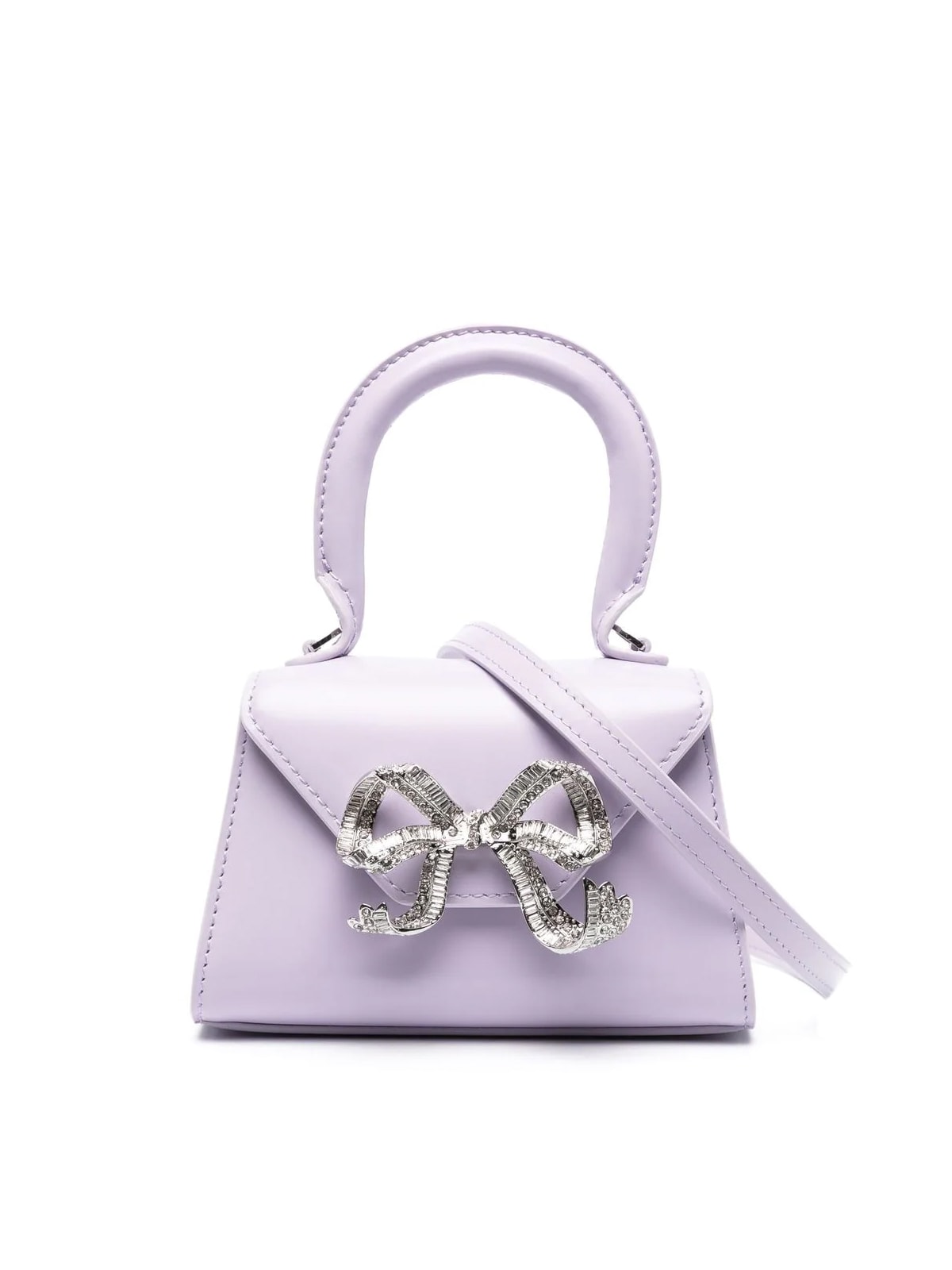 Self-portrait Lilac Bow Micro Envelope Bag In Lilac