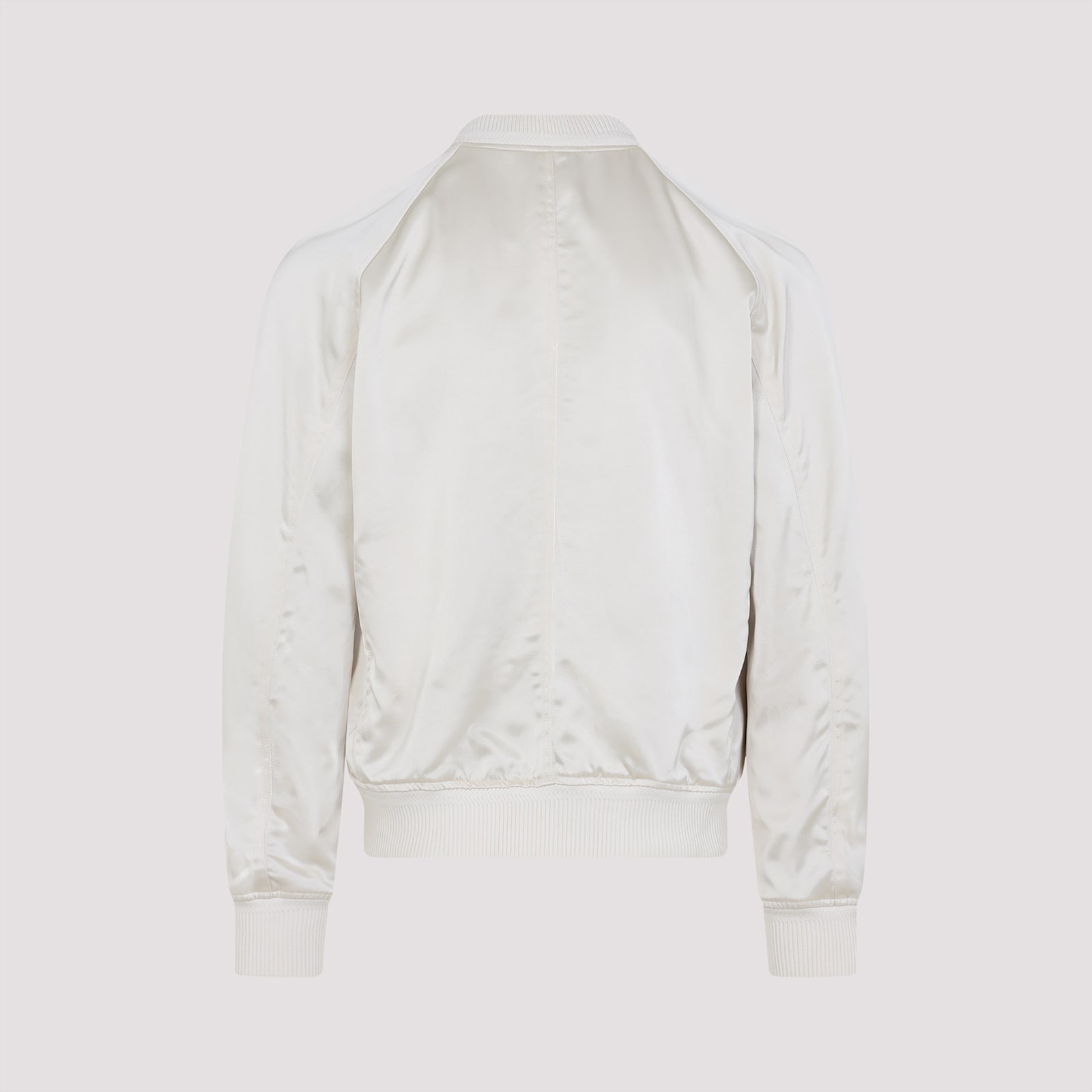 Shop Tom Ford Viscose Bomber Jacket In Xchwh Champagne White