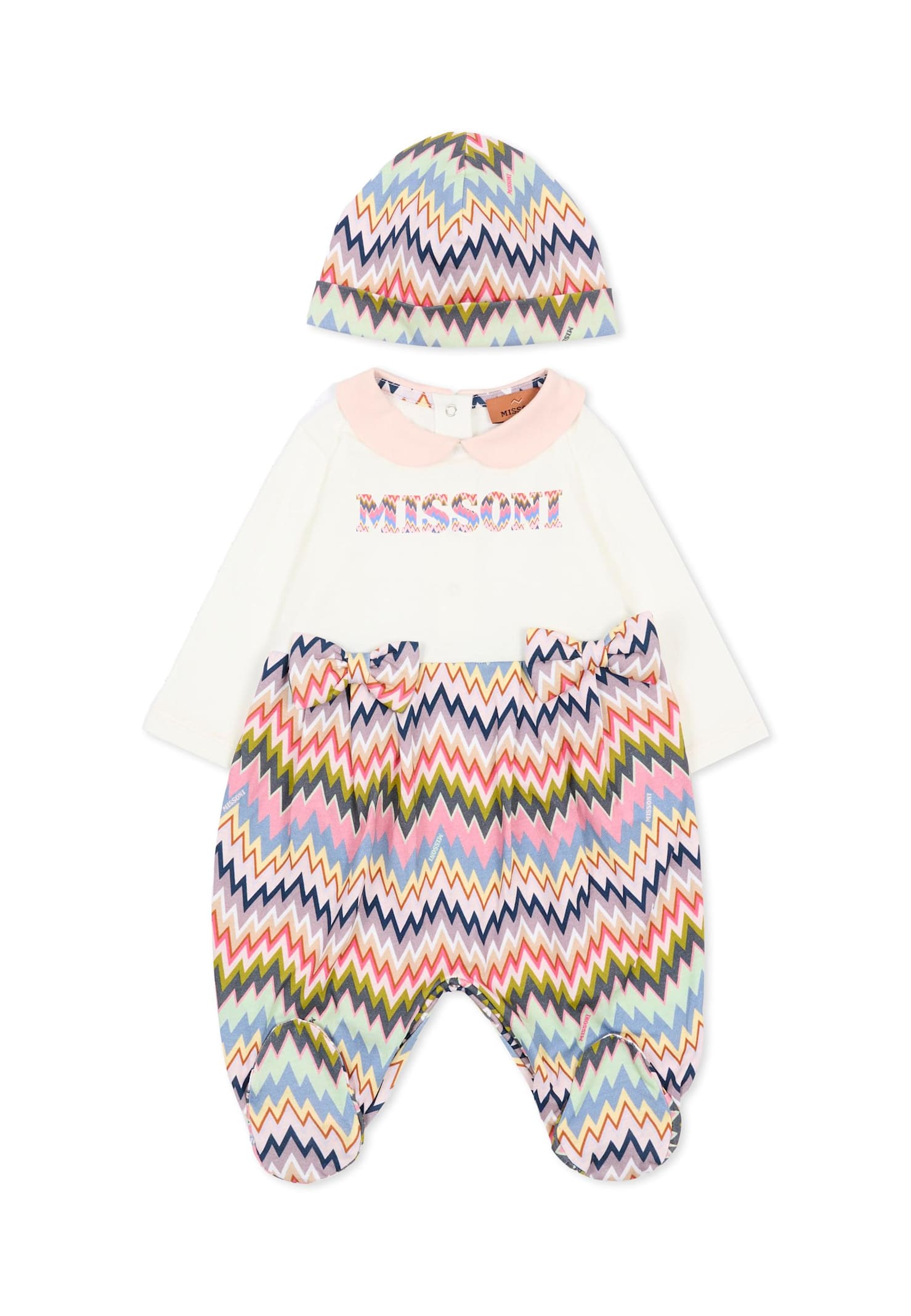 Missoni Colorful Set With Logo Fro Baby Girl In Multi