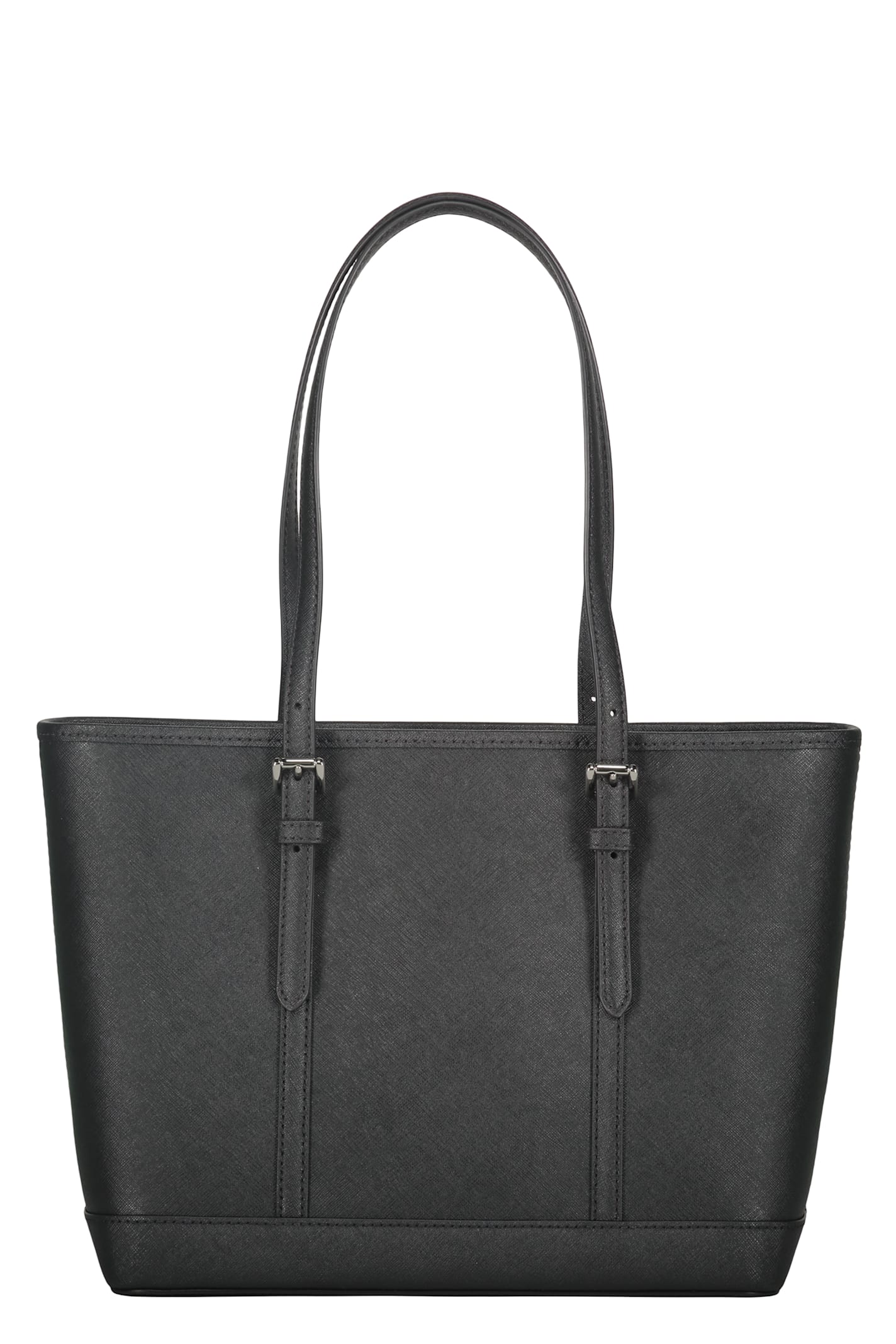 Michael Kors Jet Set Leather Tote Bag In Black