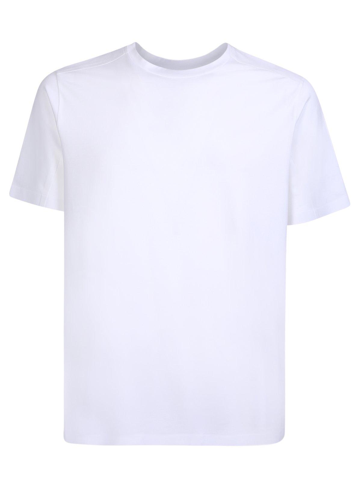 Shop Herno Crewneck Stretched T-shirt In Bianco