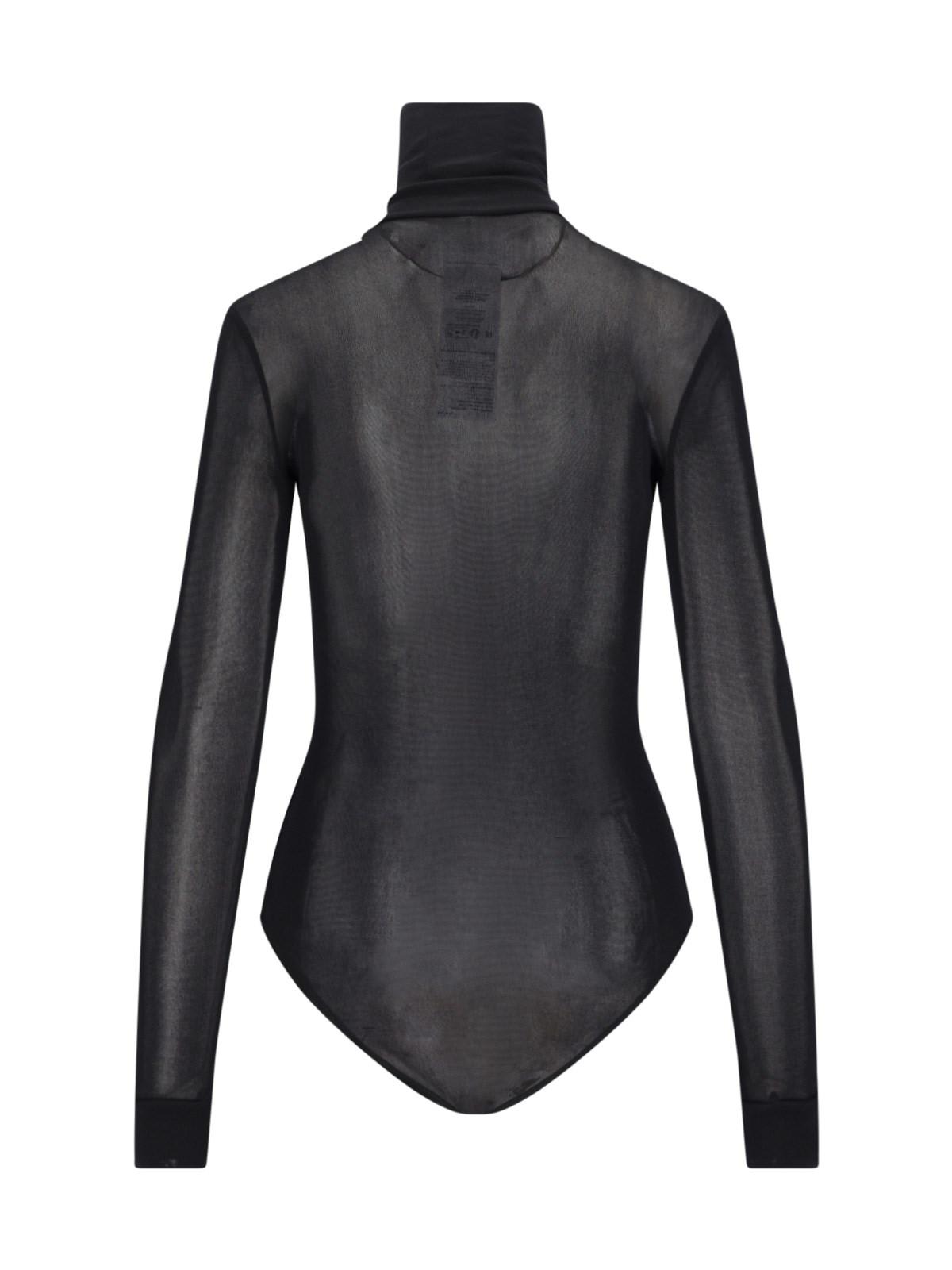 Shop Maison Margiela Transparent Turtleneck Bodysuit In Black