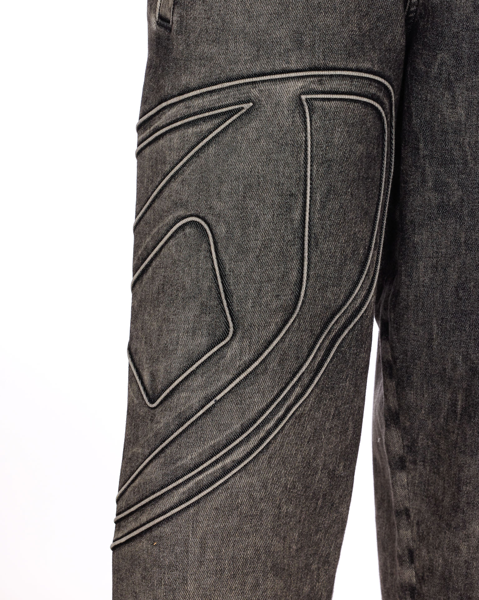 Diesel Track Pants With Embroidered Detail And Pockets In Gray