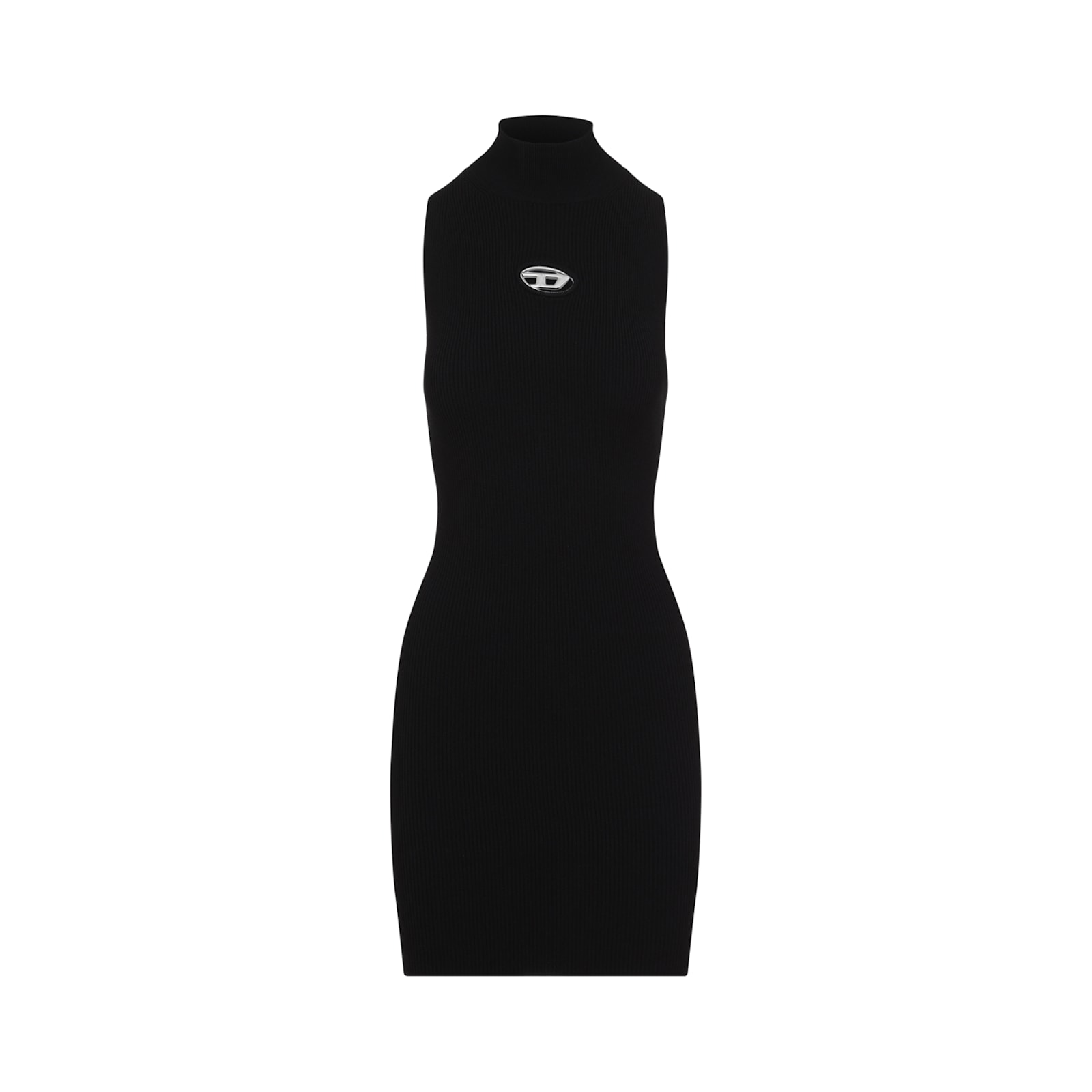 Diesel Womens 9xx M-olini Short Sleeveless Wool Knitted Mini Dress In Black