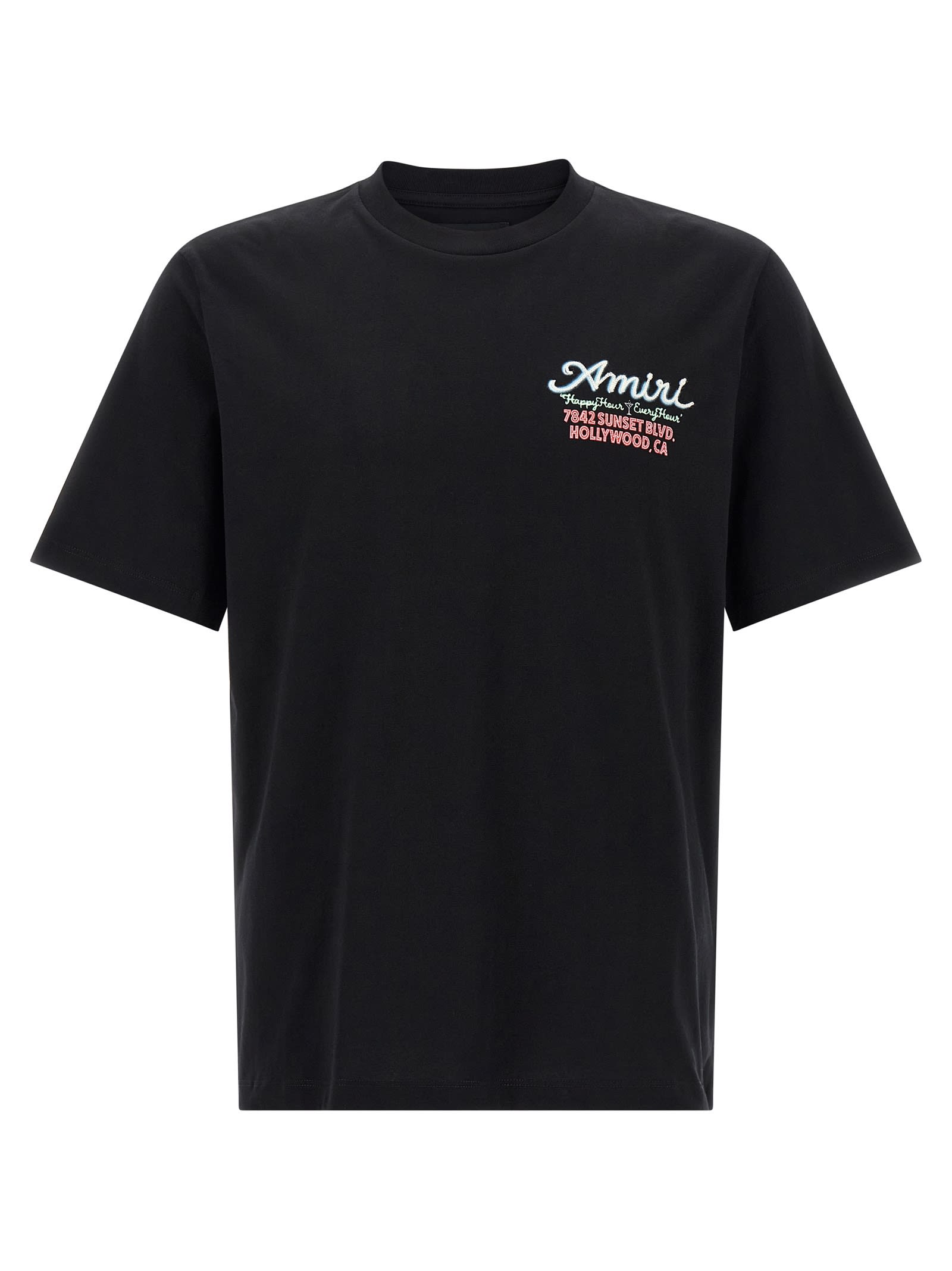 Amiri Mens Neon Lights Graphic-print Cotton T-shirt Black Xl In Black