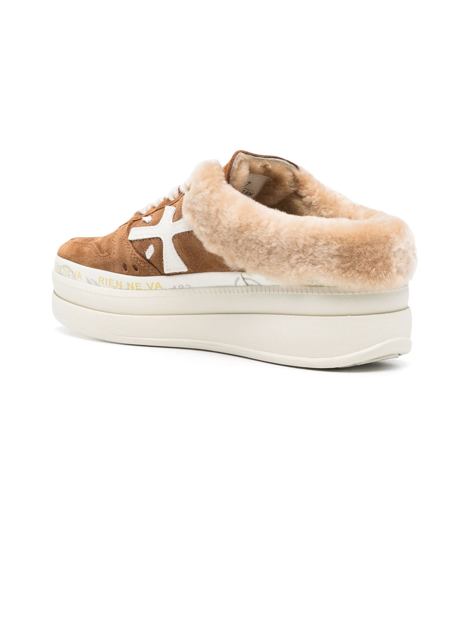 Shop Premiata Beige Suede Micol Sneakers In Brown