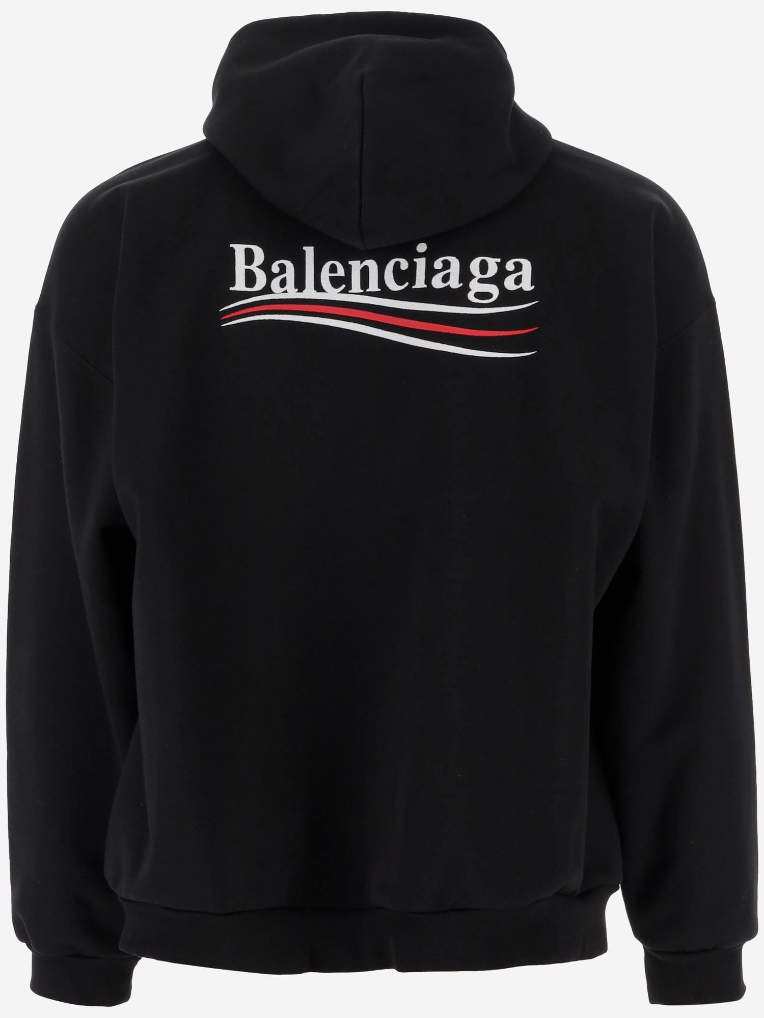 Shop Balenciaga Cotton Sweatshirt With Logo In Black