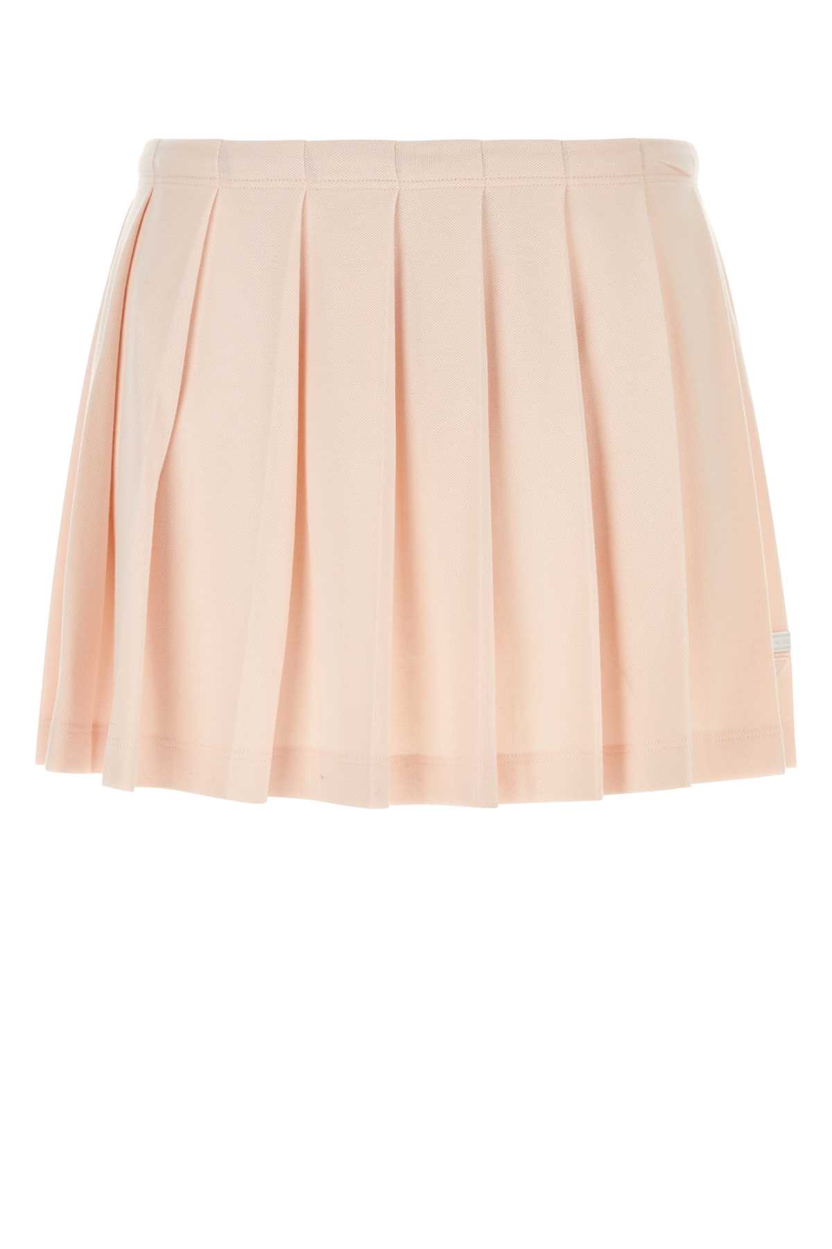 Shop Prada Pastel Pink Piquet Mini Skirt In Pesco