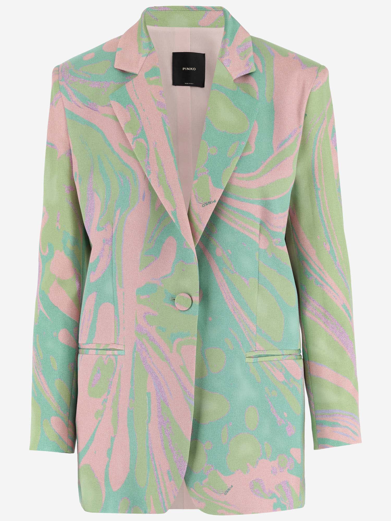 Pinko Viscose Tie-dye Jacket In Mult.verde/rosa