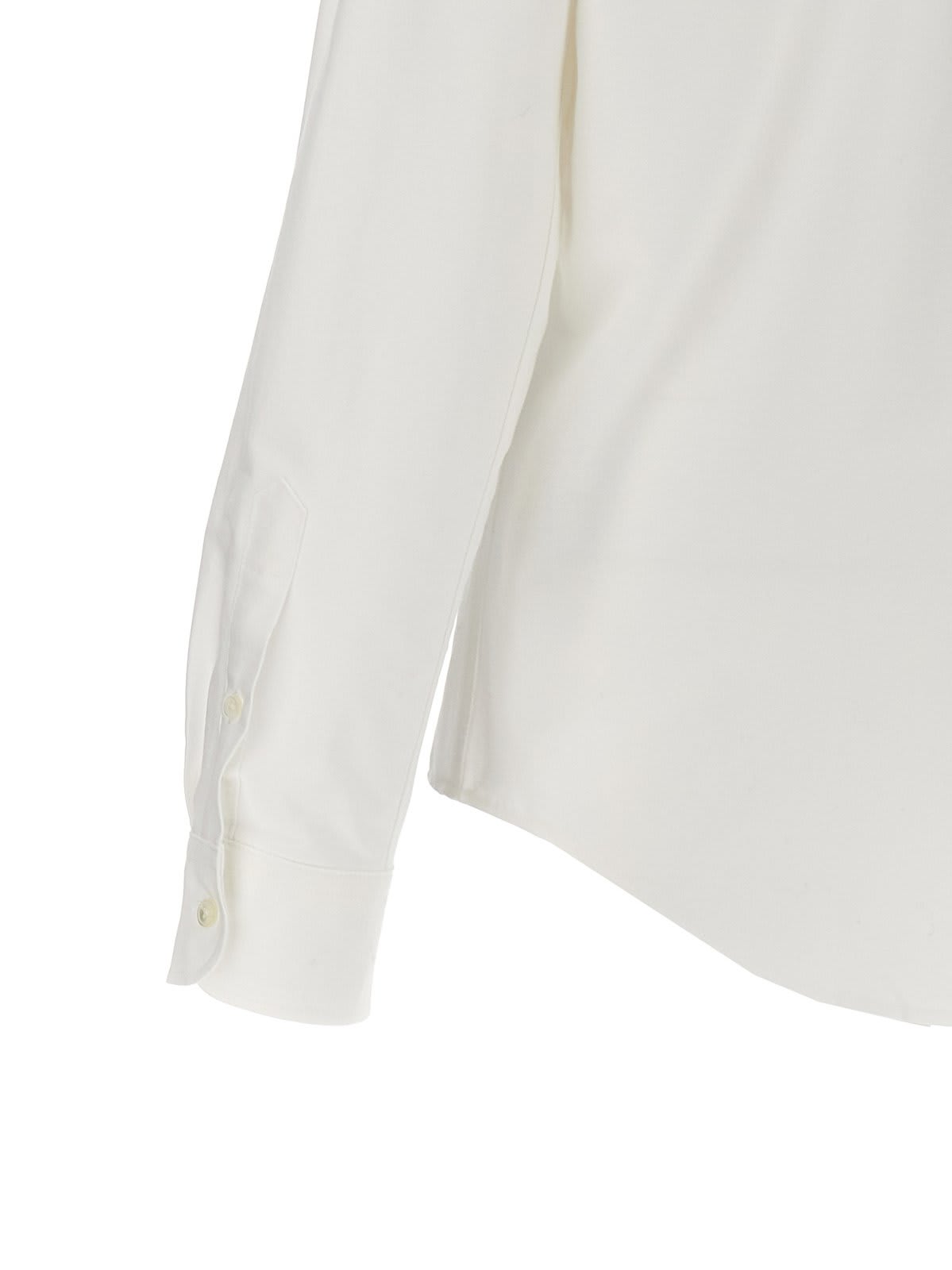 Shop Ami Alexandre Mattiussi Paris Ami De Coeur Logo Embroidered Shirt In White