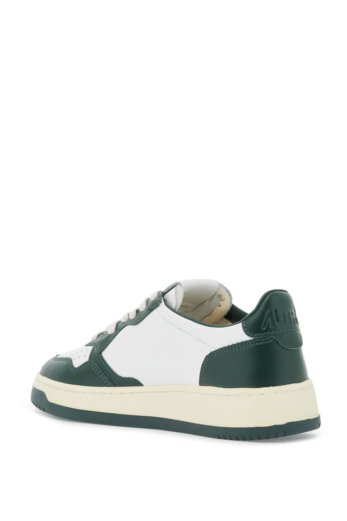 Autry Medalist Frayed-trim Leather Sneakers In Green