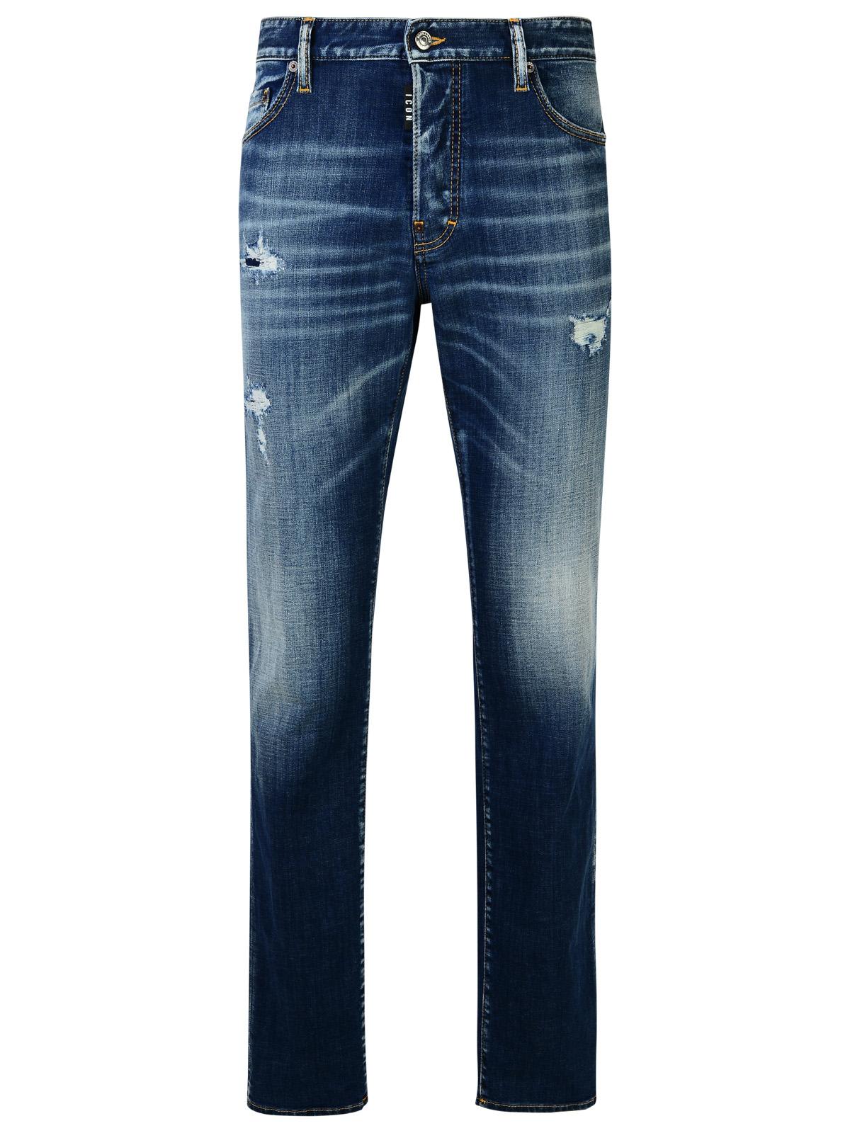 Shop Dsquared2 Blue Cotton Jeans In Navy Blue