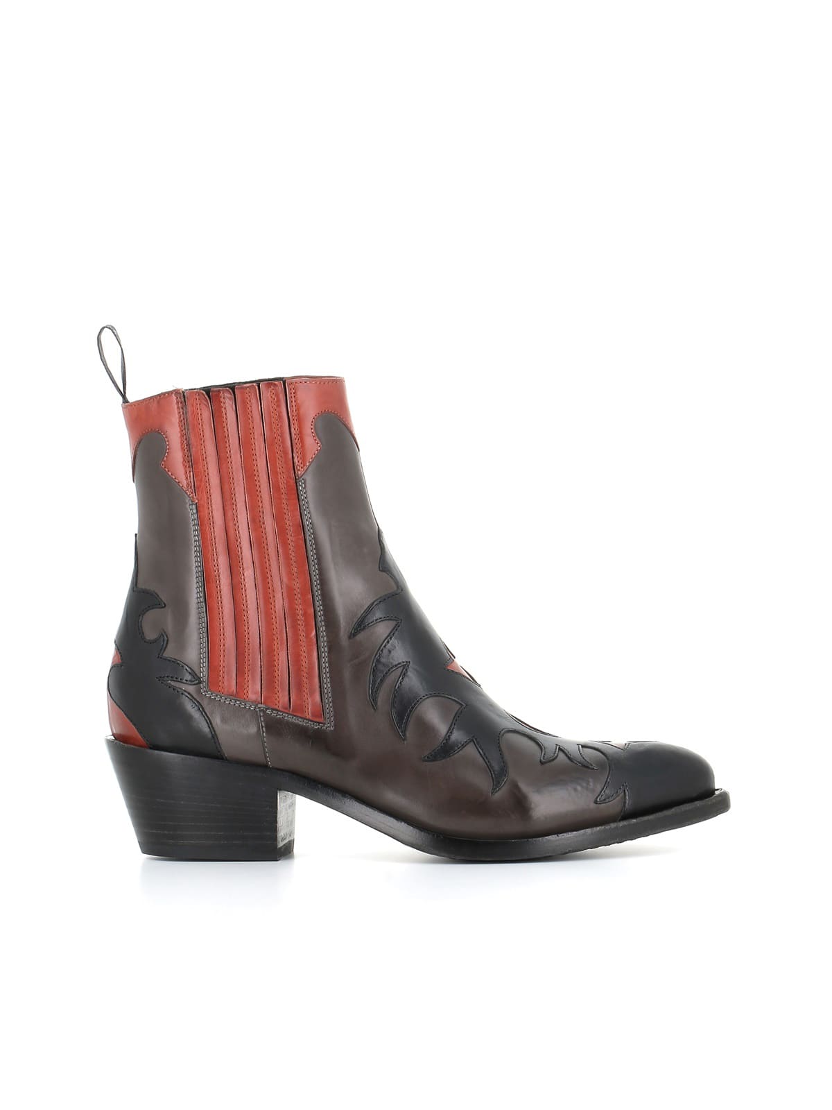 Shop Sartore Texan Boot Sr3645s In Rosso/nero/grigio