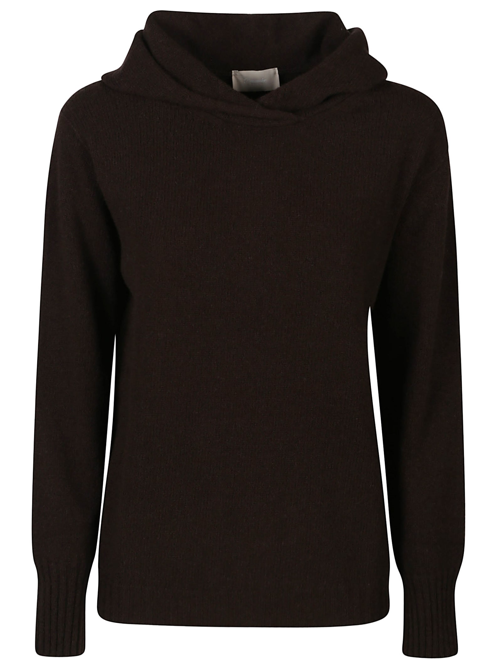 Shop Drumohr Hoodie Boxy Sweater In Moro