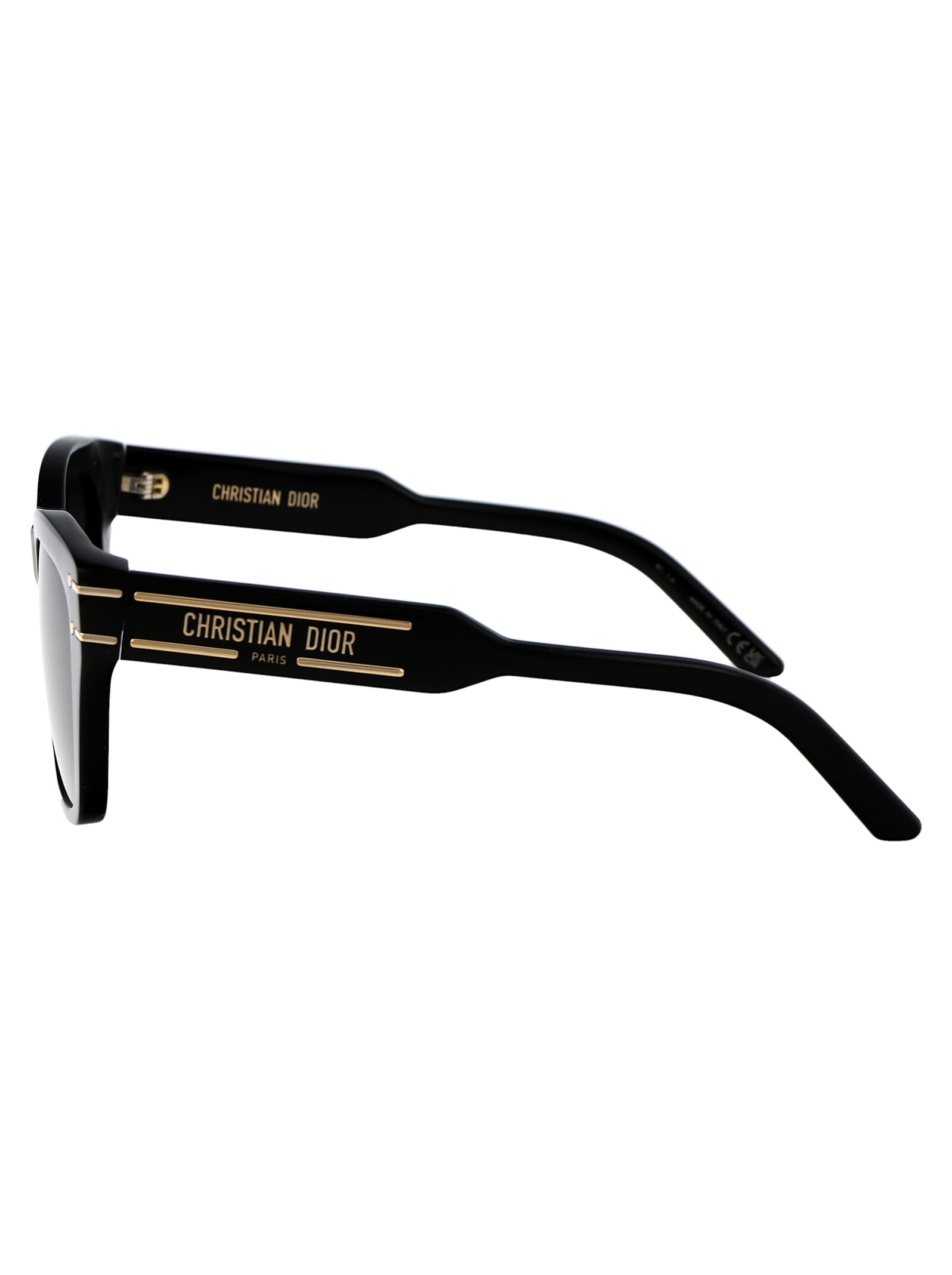 Shop Dior Signature B4i Sunglasses In 10a0 Shiny Black / Smoke