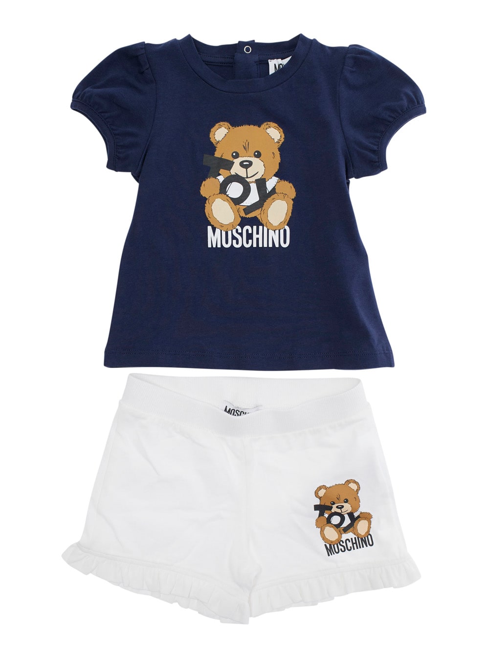 Moschino T-shirt And Shorts Set In Blu