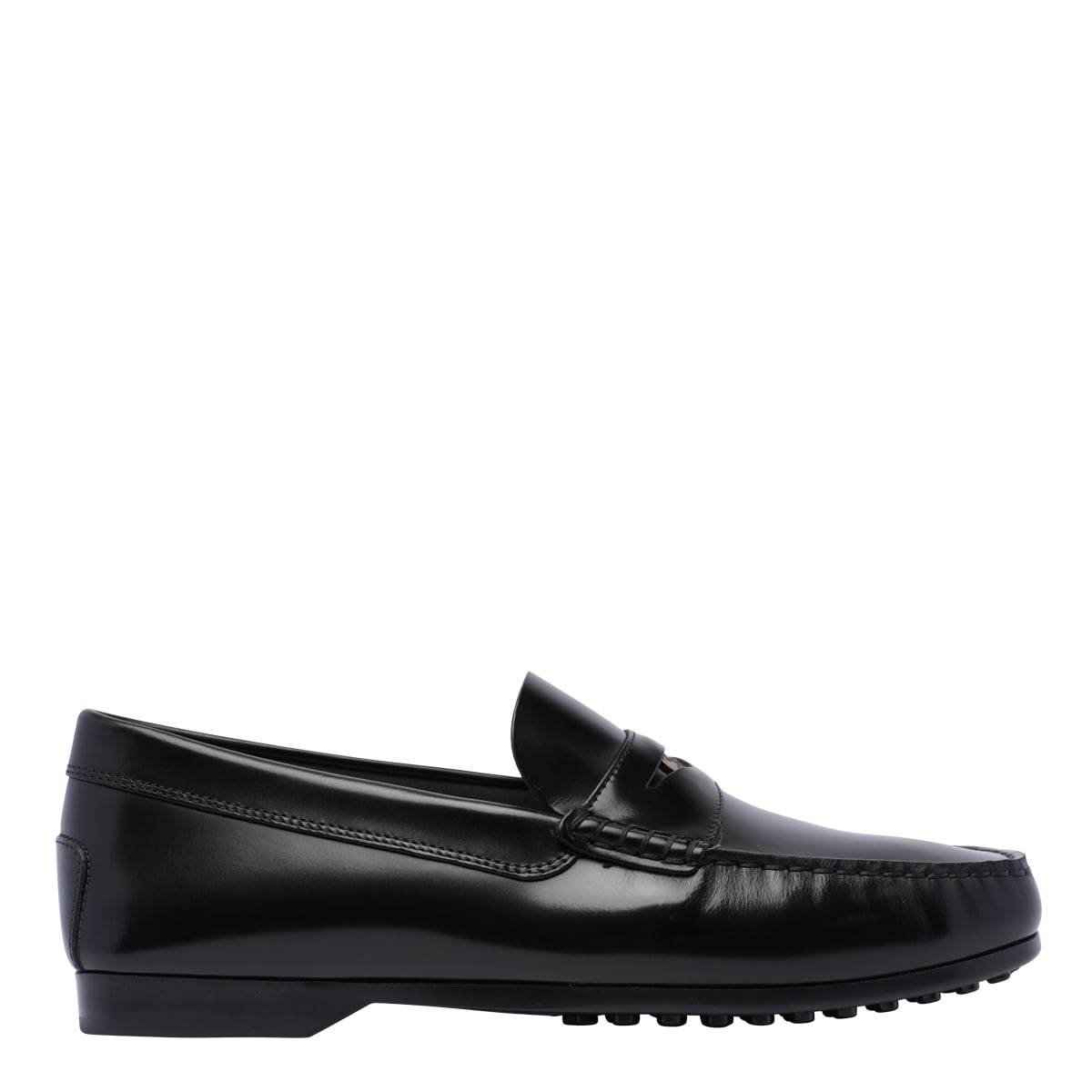 Shop Tod's Leather Loafers In Black