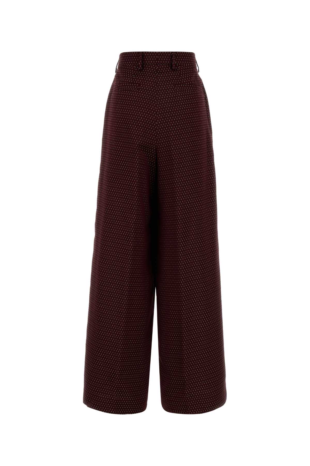 Dries Van Noten Embroidered Satin Penn Wide-leg Pant In Burgundy