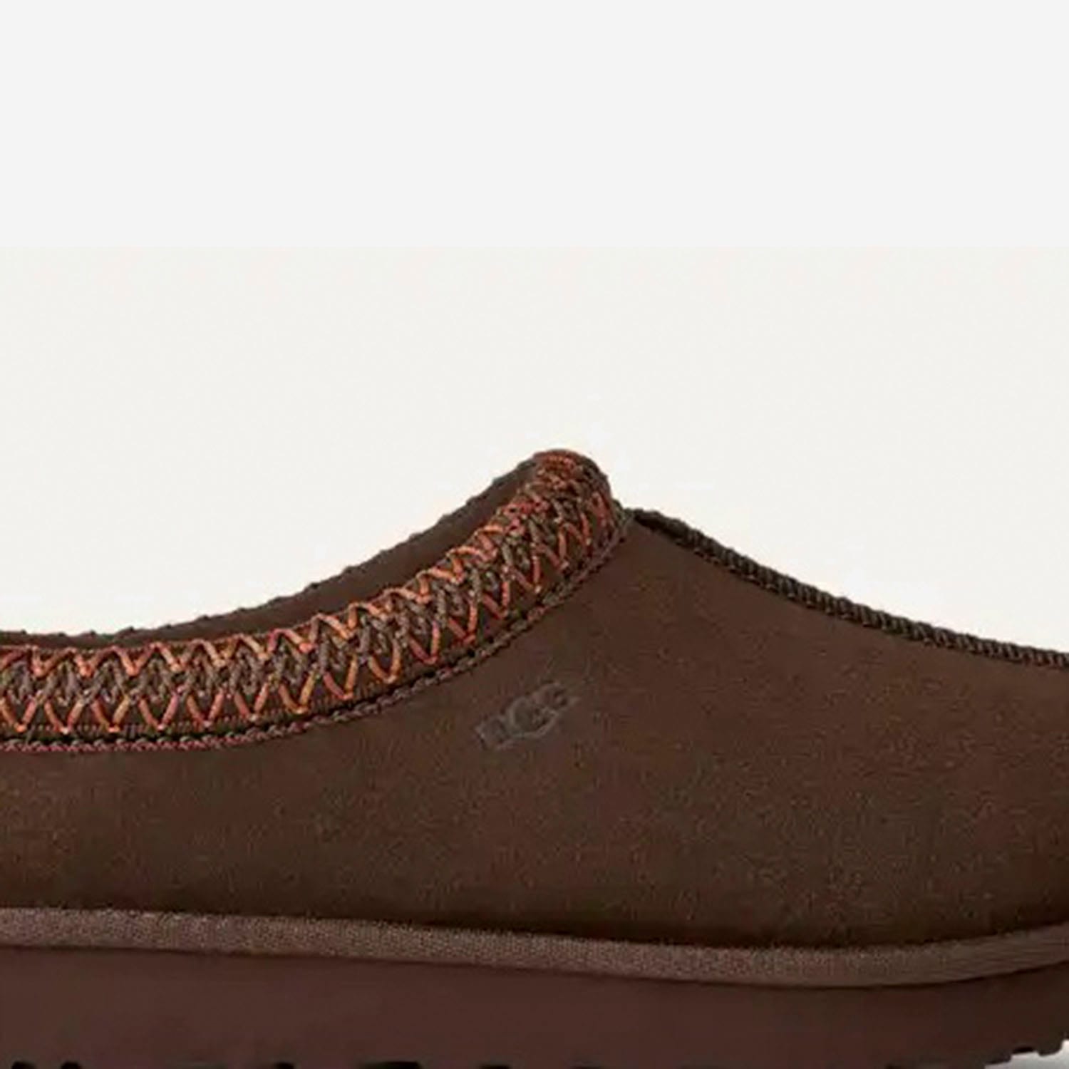 Ugg Tasman Burnt Cedar Sheepskin Embroidery Trim Mules In Brown