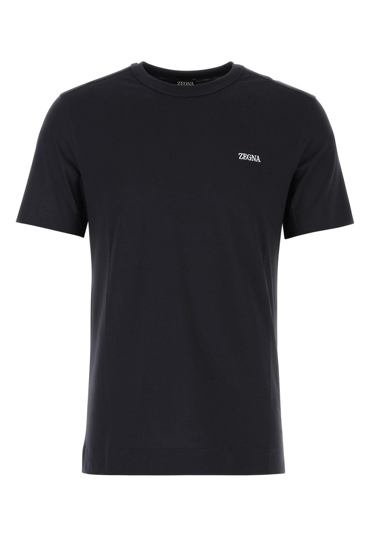 【関税&送料込】Zegna Basic T-Shirt With Logo Embroidery Buy Zegna White Logo-embroidered T-shirt in Cotton For Men